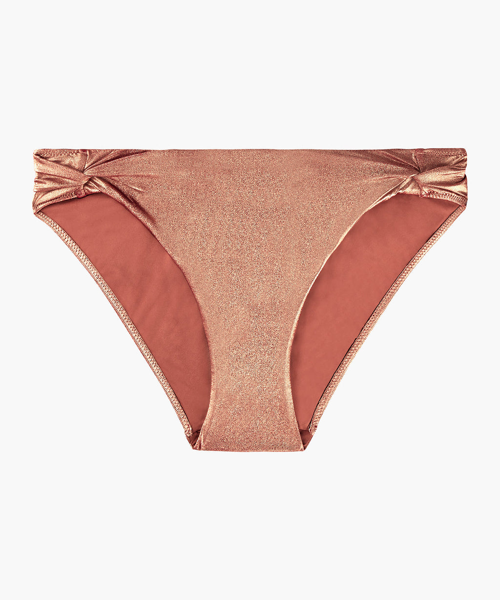 Sunlight Glow Brazilian Thong Bikini Bottom Copper