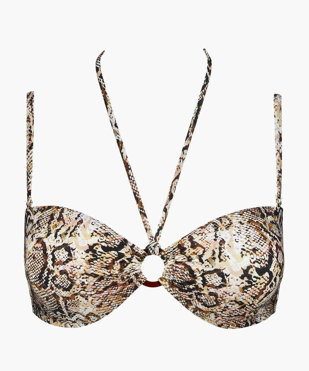 Fierce Spirit Haut de maillot de bain Bandeau bonnets amovibles Imprimé serpent