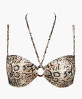 Fierce Spirit Haut de maillot de bain Bandeau bonnets amovibles Imprimé serpent