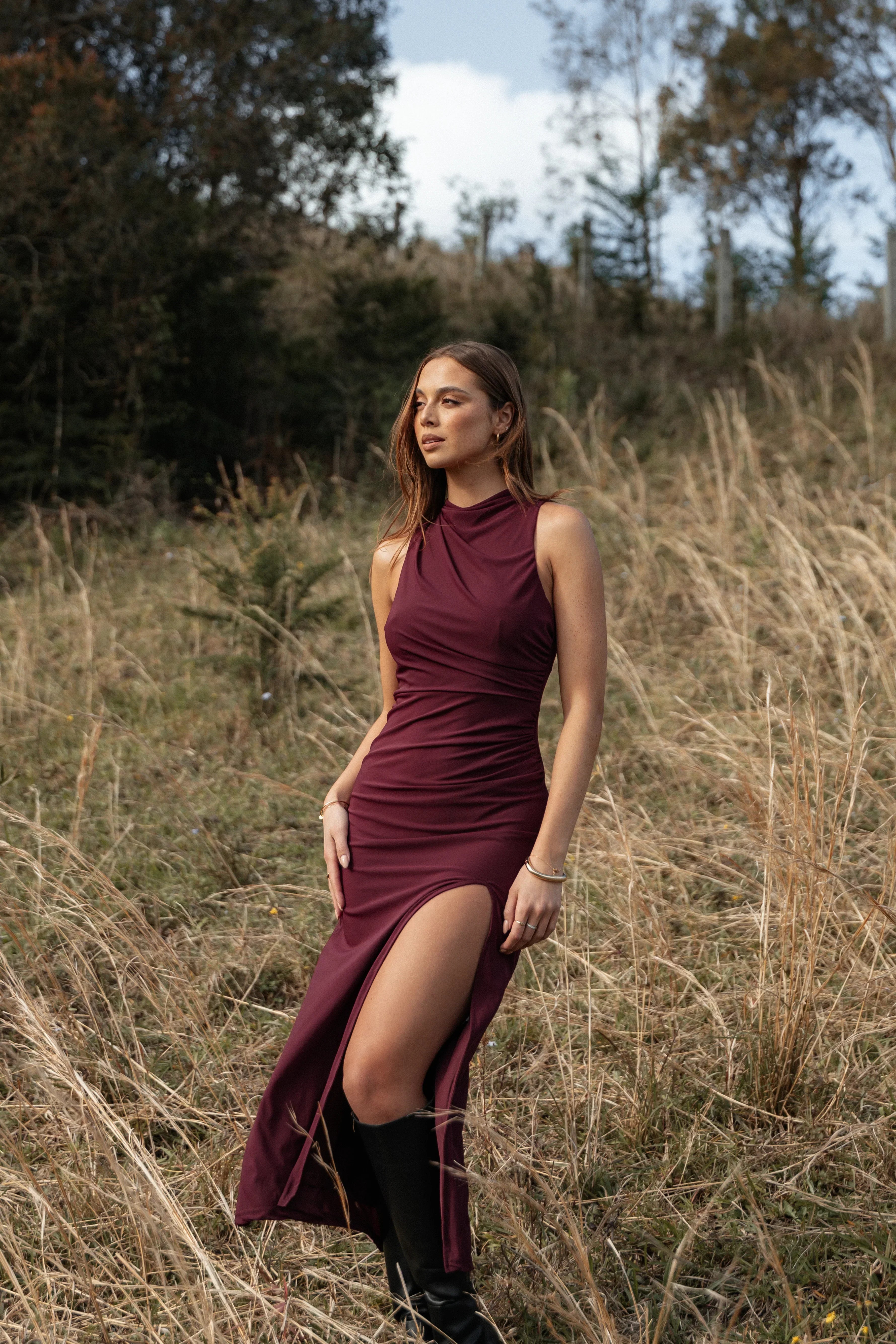 Robe longue Hayven - Prune