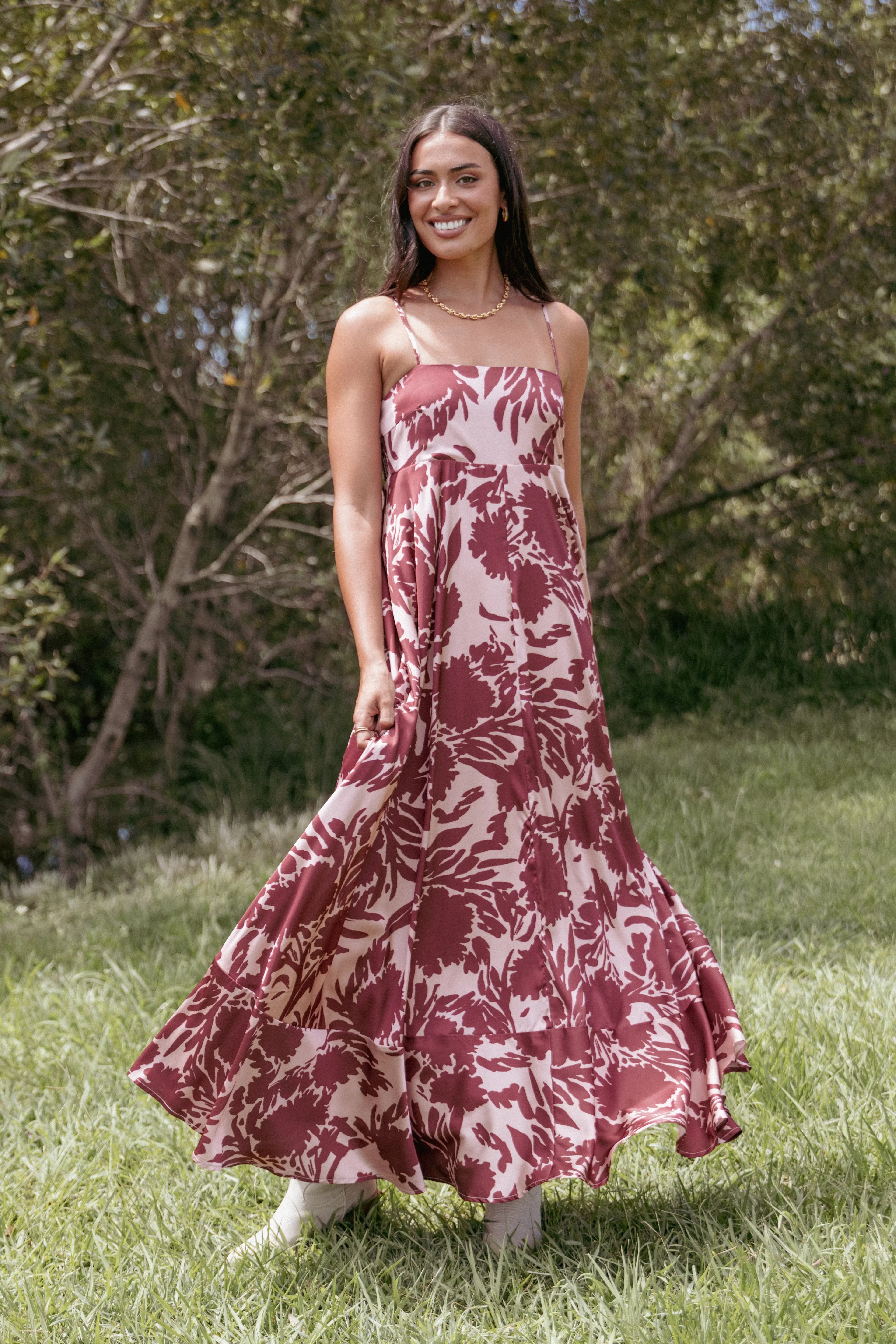 Robe longue Elanor - Bordeaux pâle