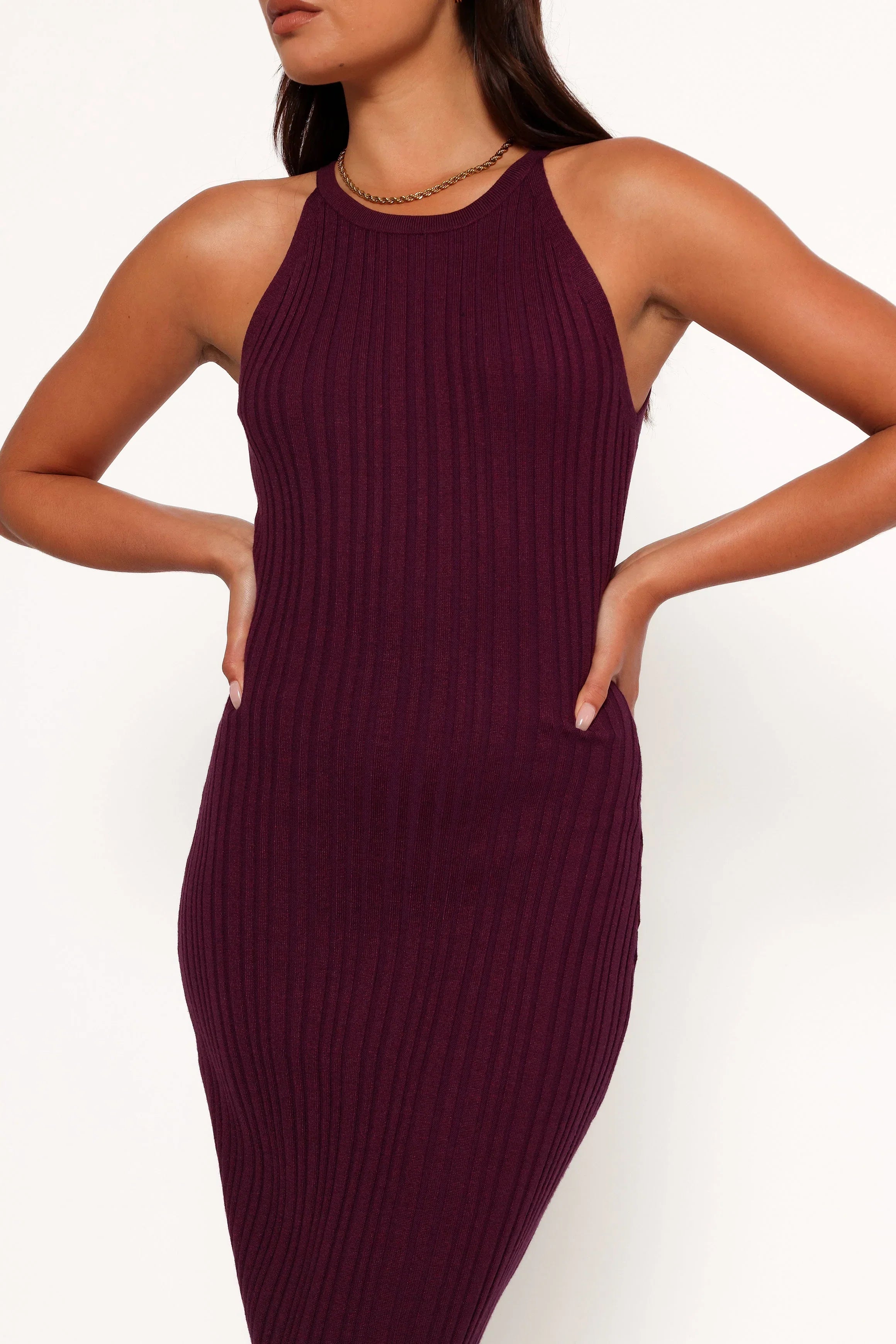 Robe longue Brighton - Prune