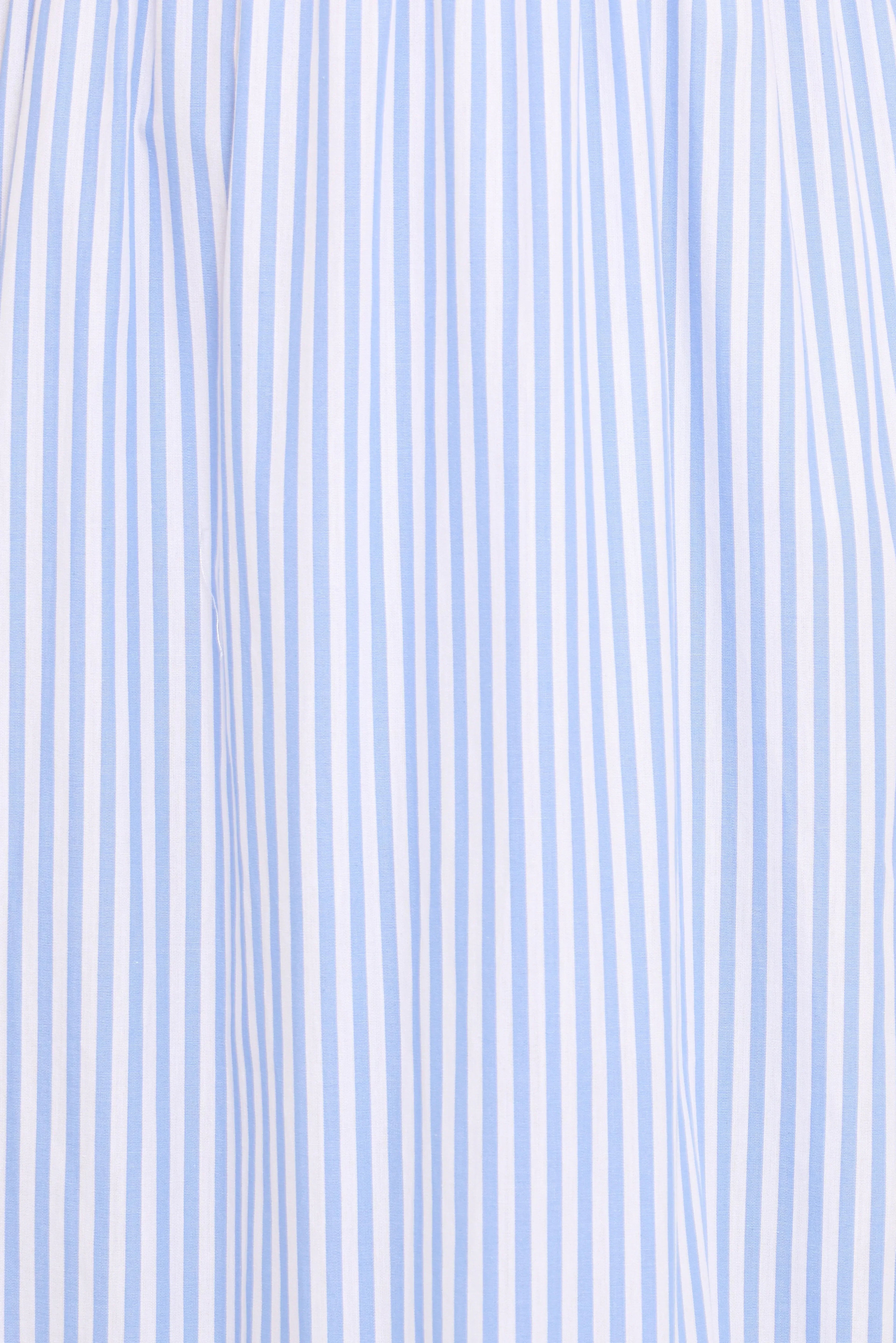 Steele Puff Sleeve Midi Dress - Blue Stripe