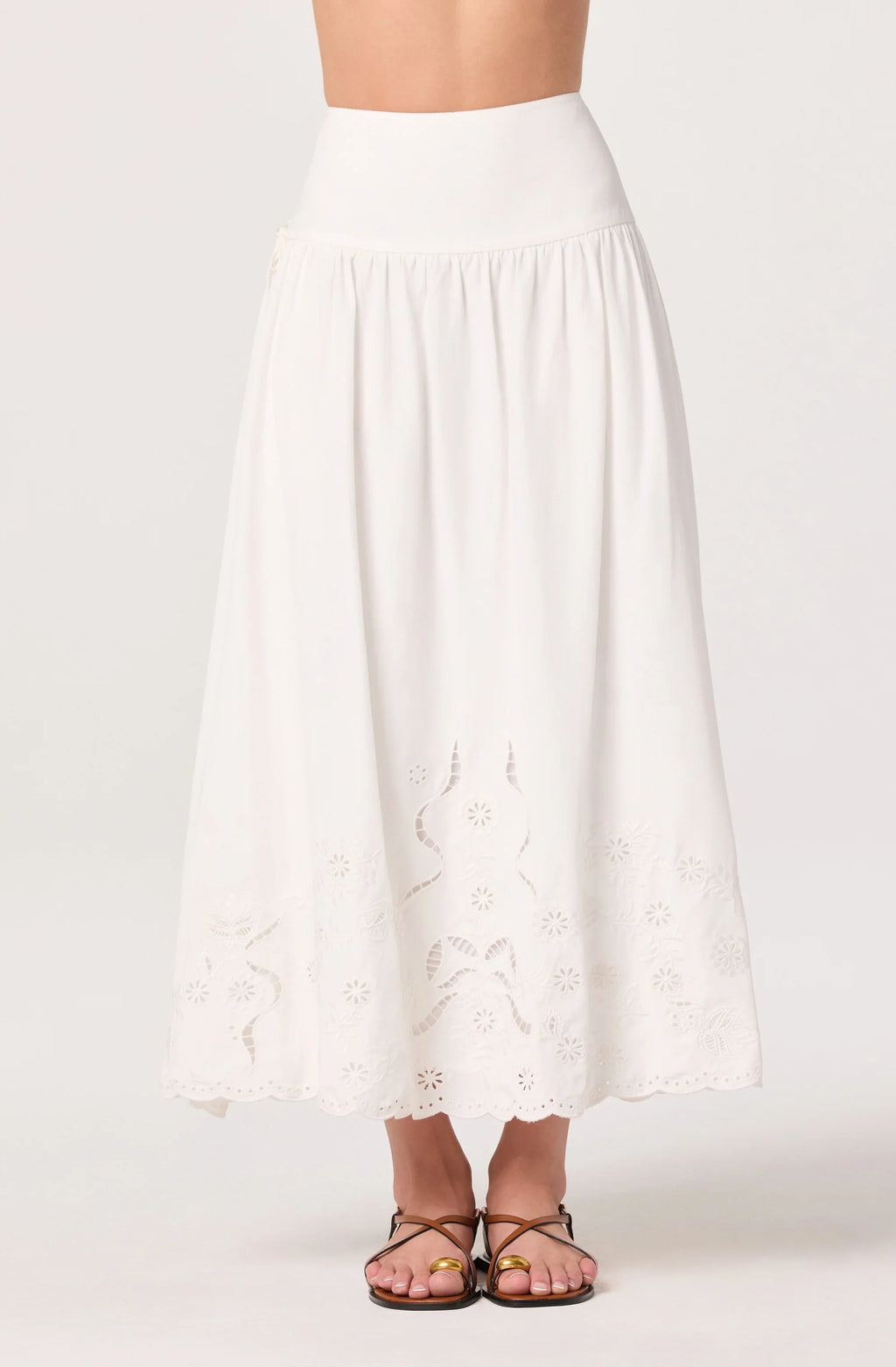 Stevie Embroidered Midi Skirt