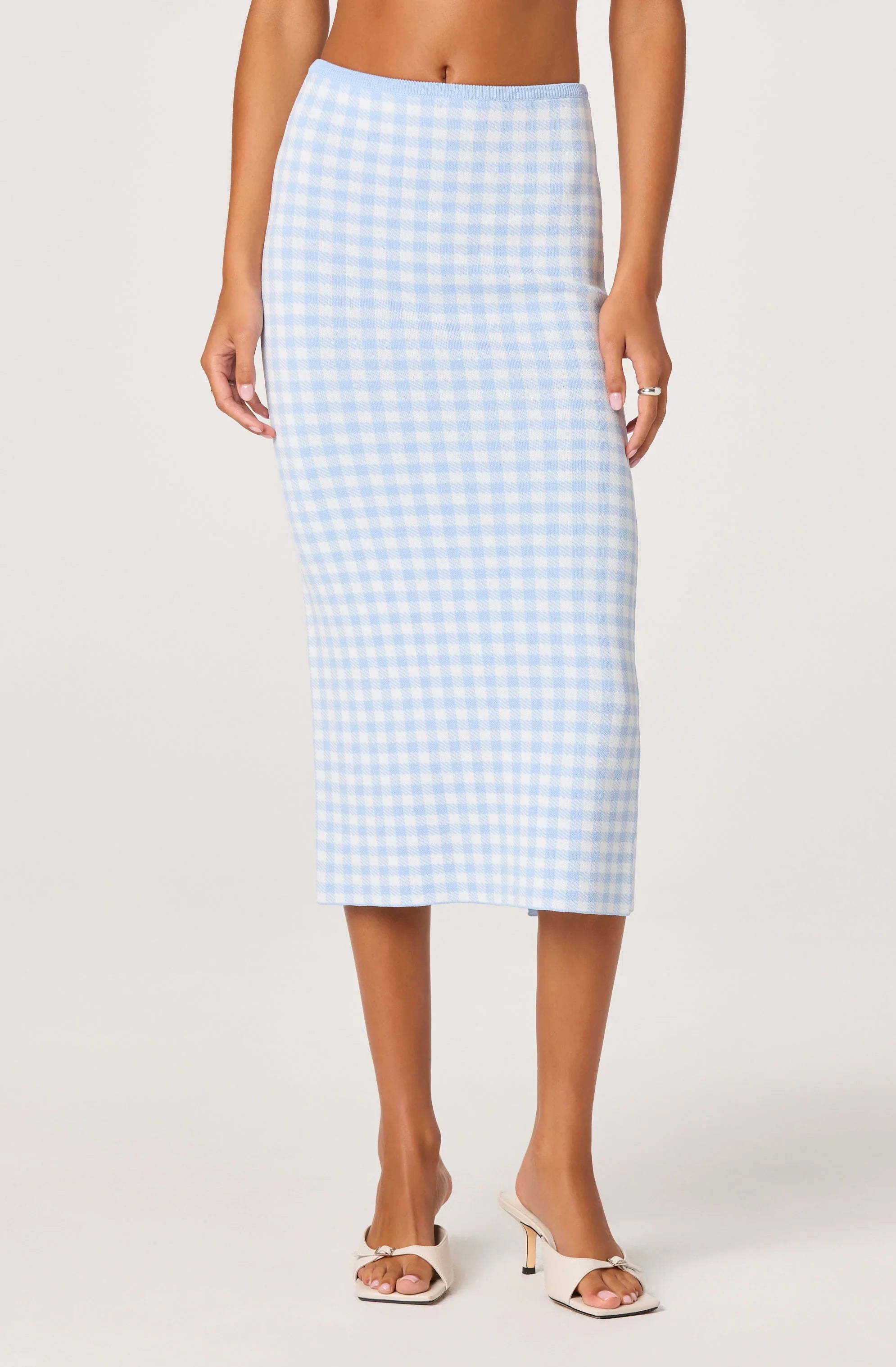 Babbett Gingham Sweater Midi Skirt