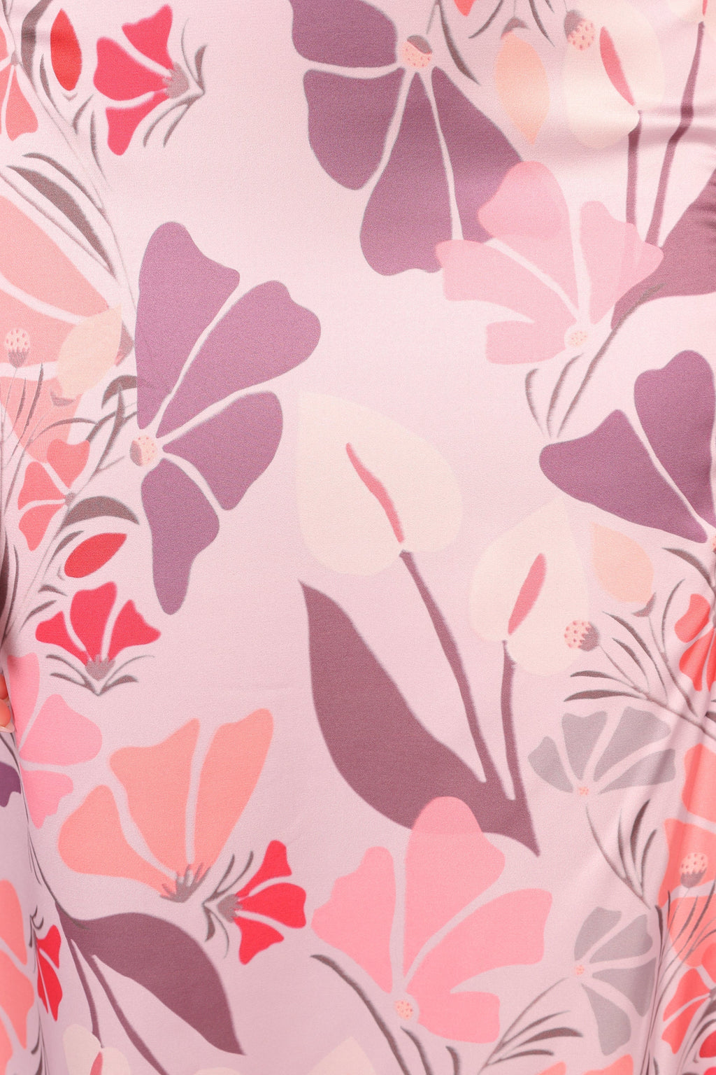 Robe longue Amelia à encolure américaine - Rose fleuri