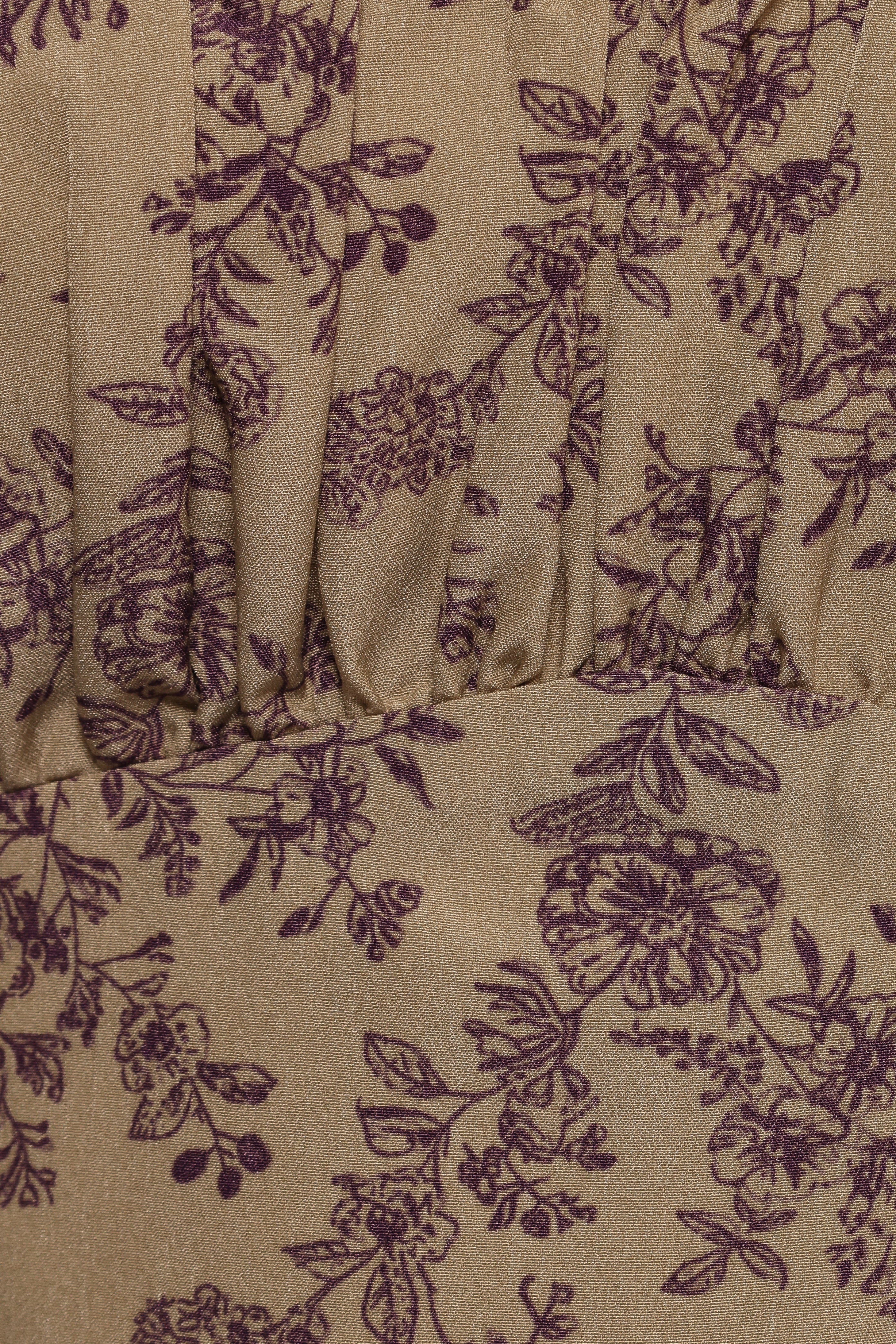 Robe midi Karie - Olive/Violet foncé