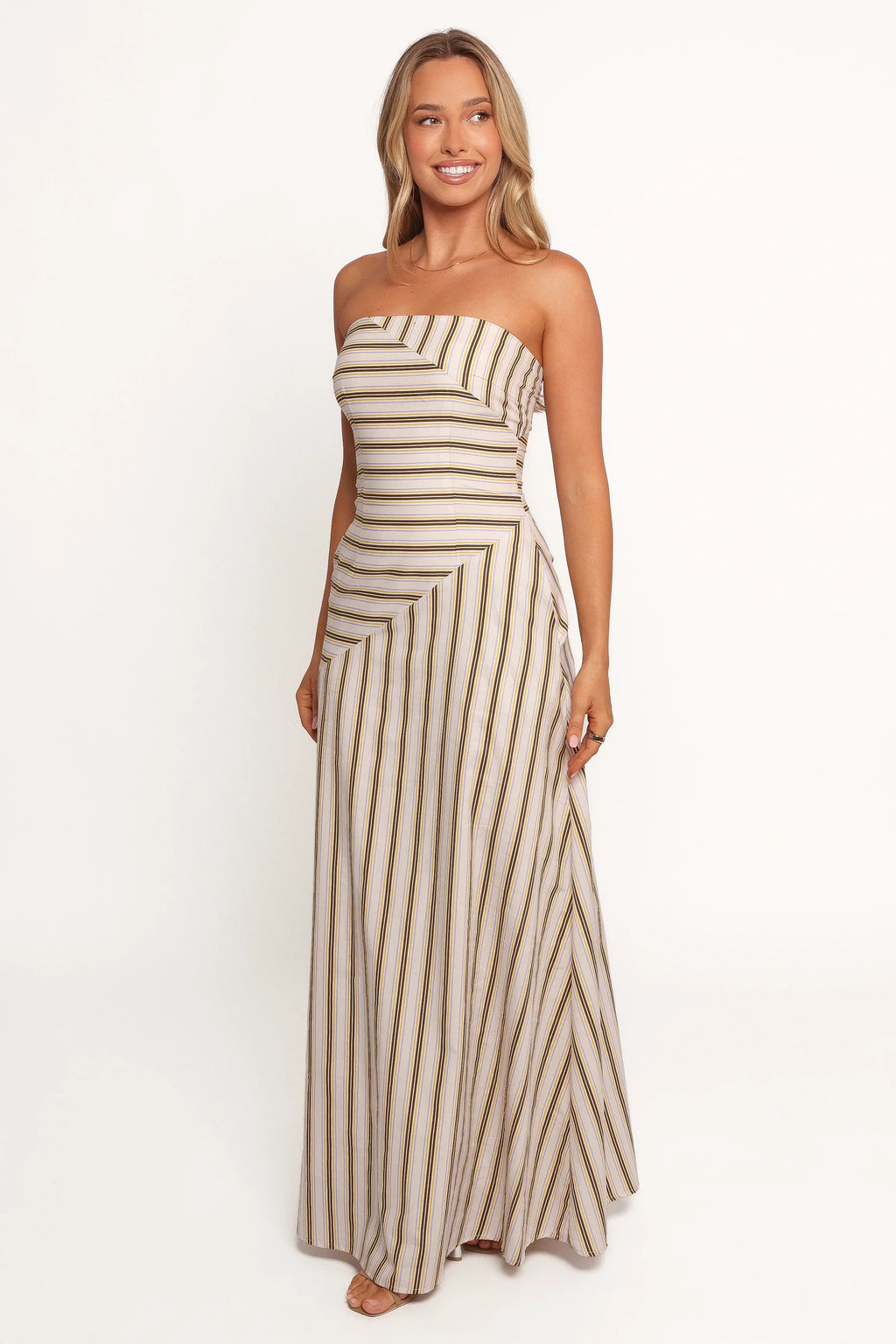 Robe longue Maliah - Rayures Vory