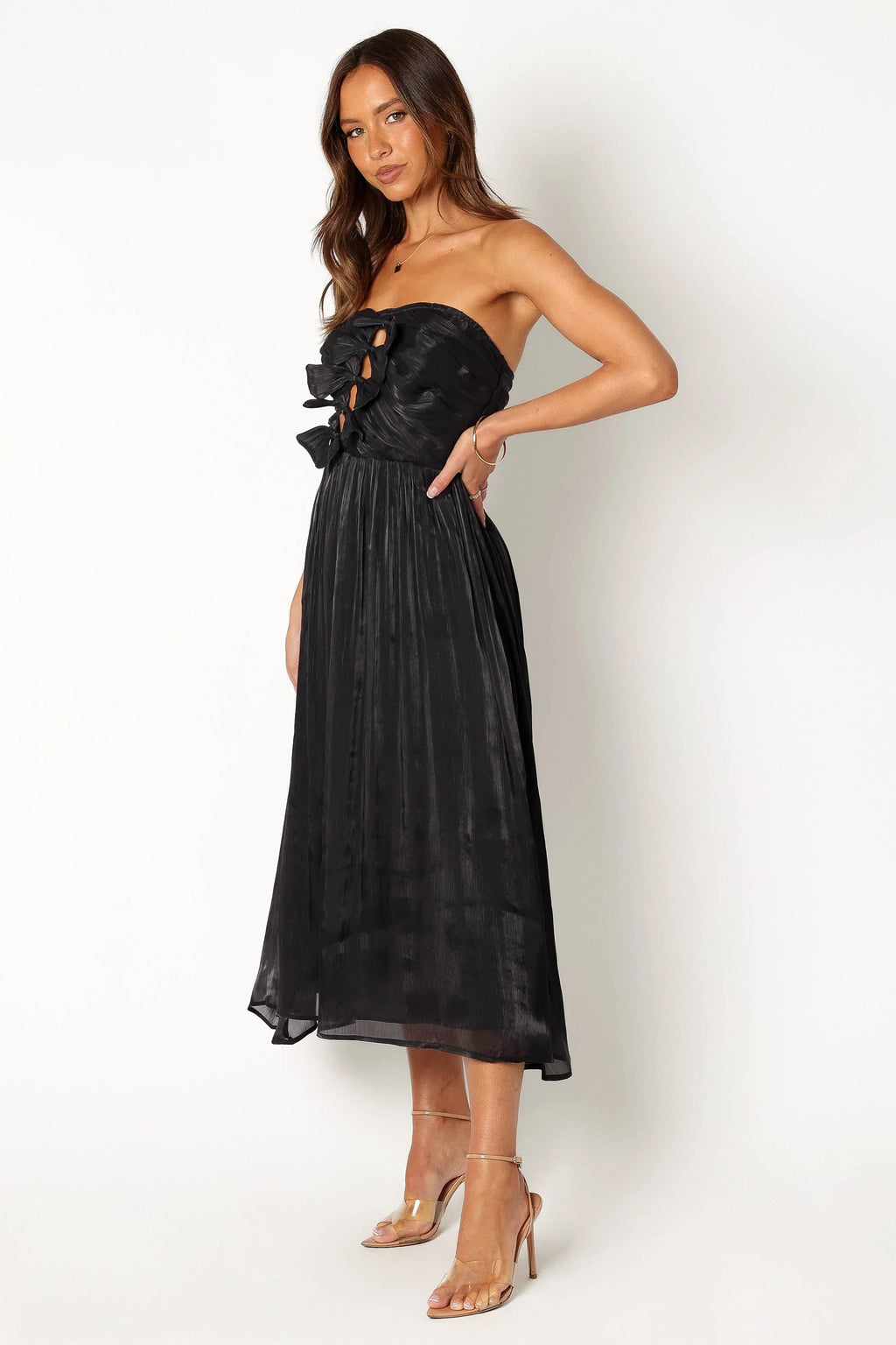 Robe midi sans bretelles Mila - Noir