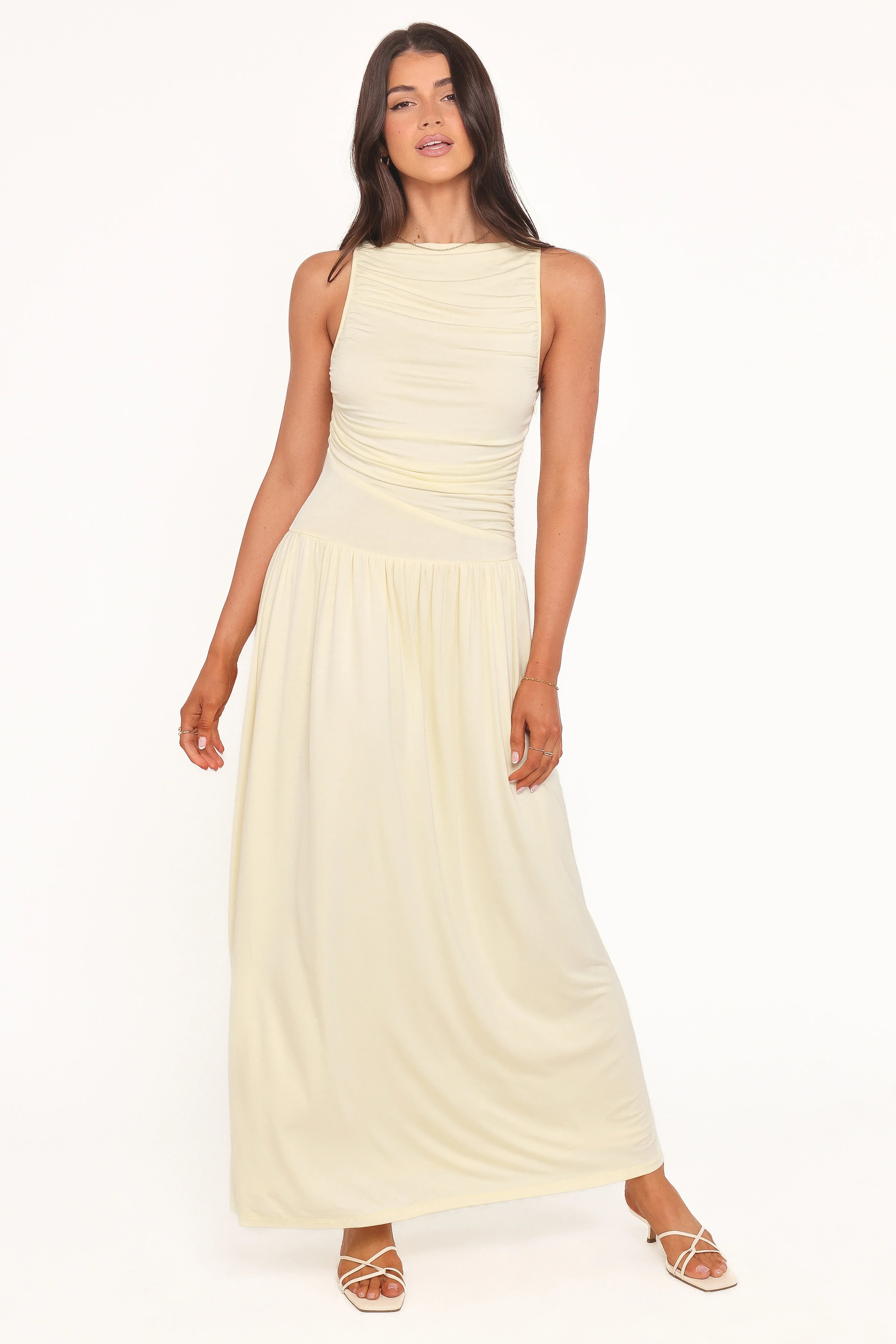 Robe longue Shirley - Jaune beurre