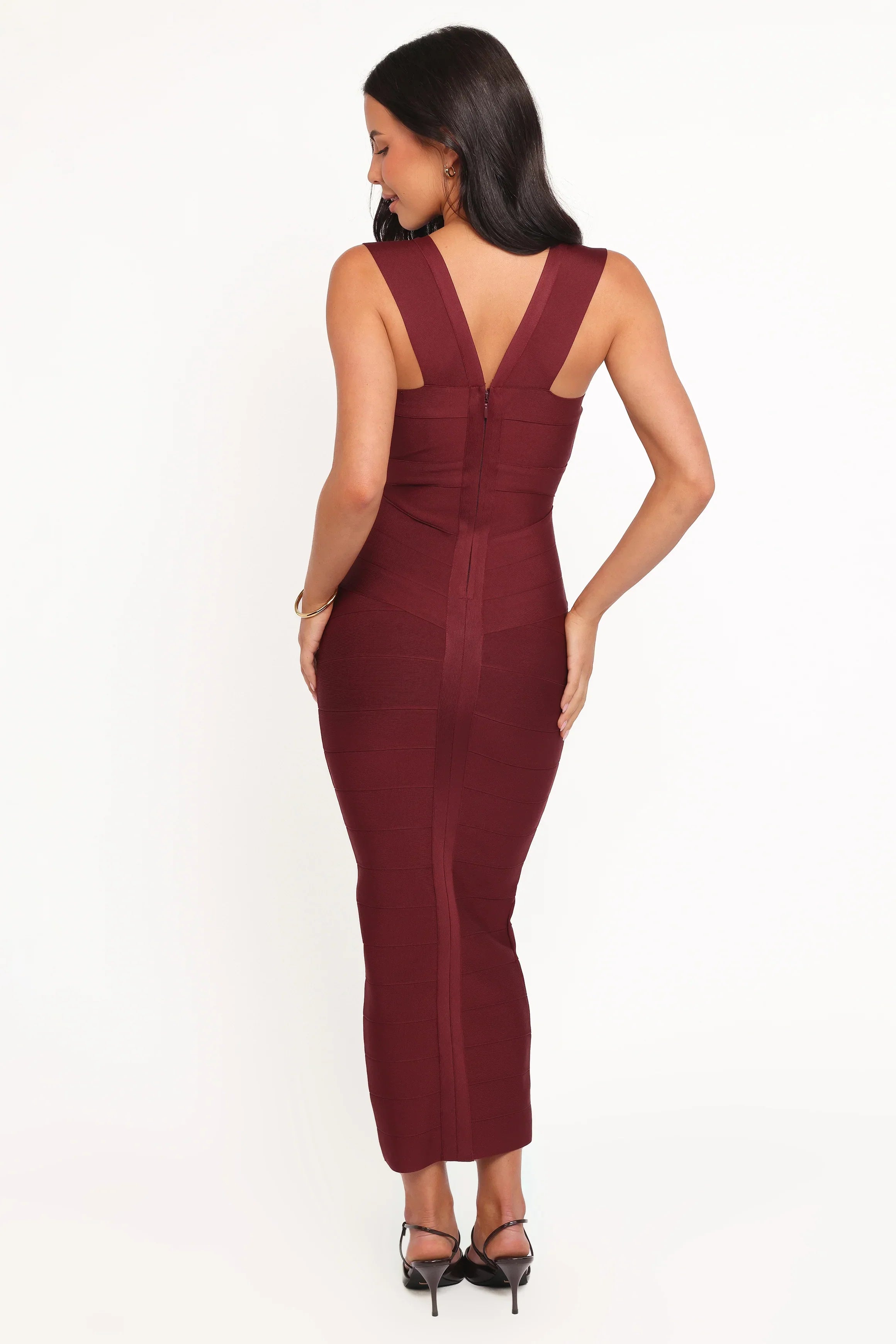 Robe mi-longue Josiah - Bordeaux