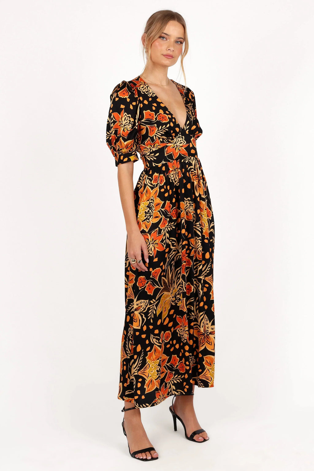 Robe midi Nadalyn - Noir/Multicolore