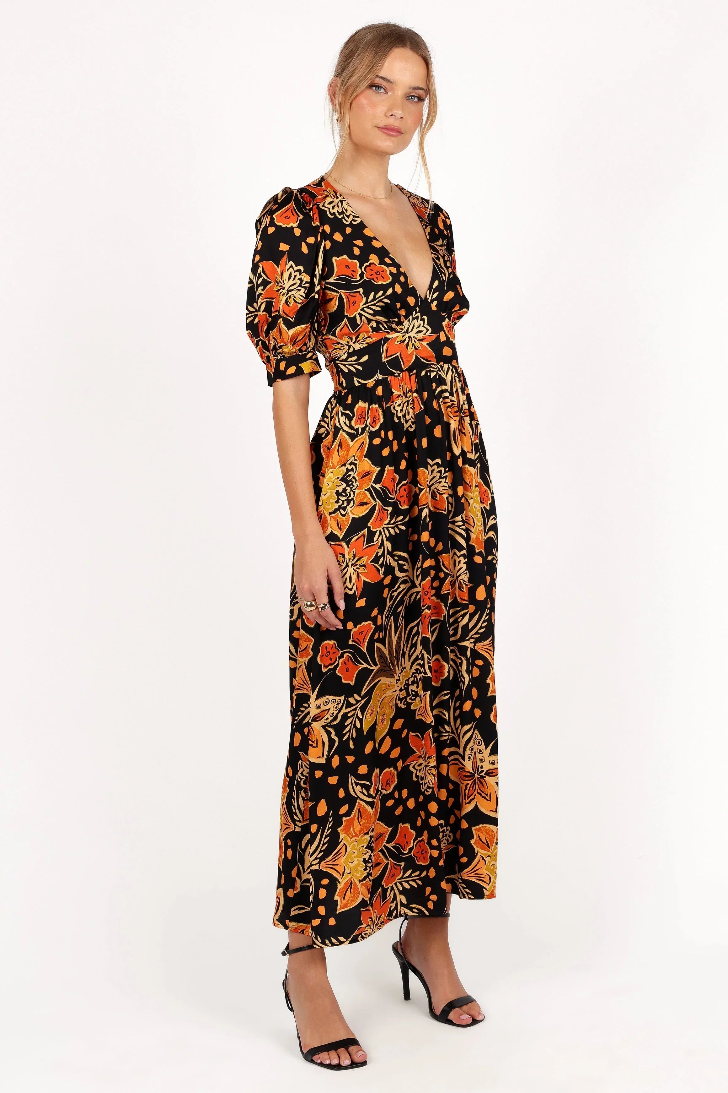 Robe midi Nadalyn - Noir/Multicolore