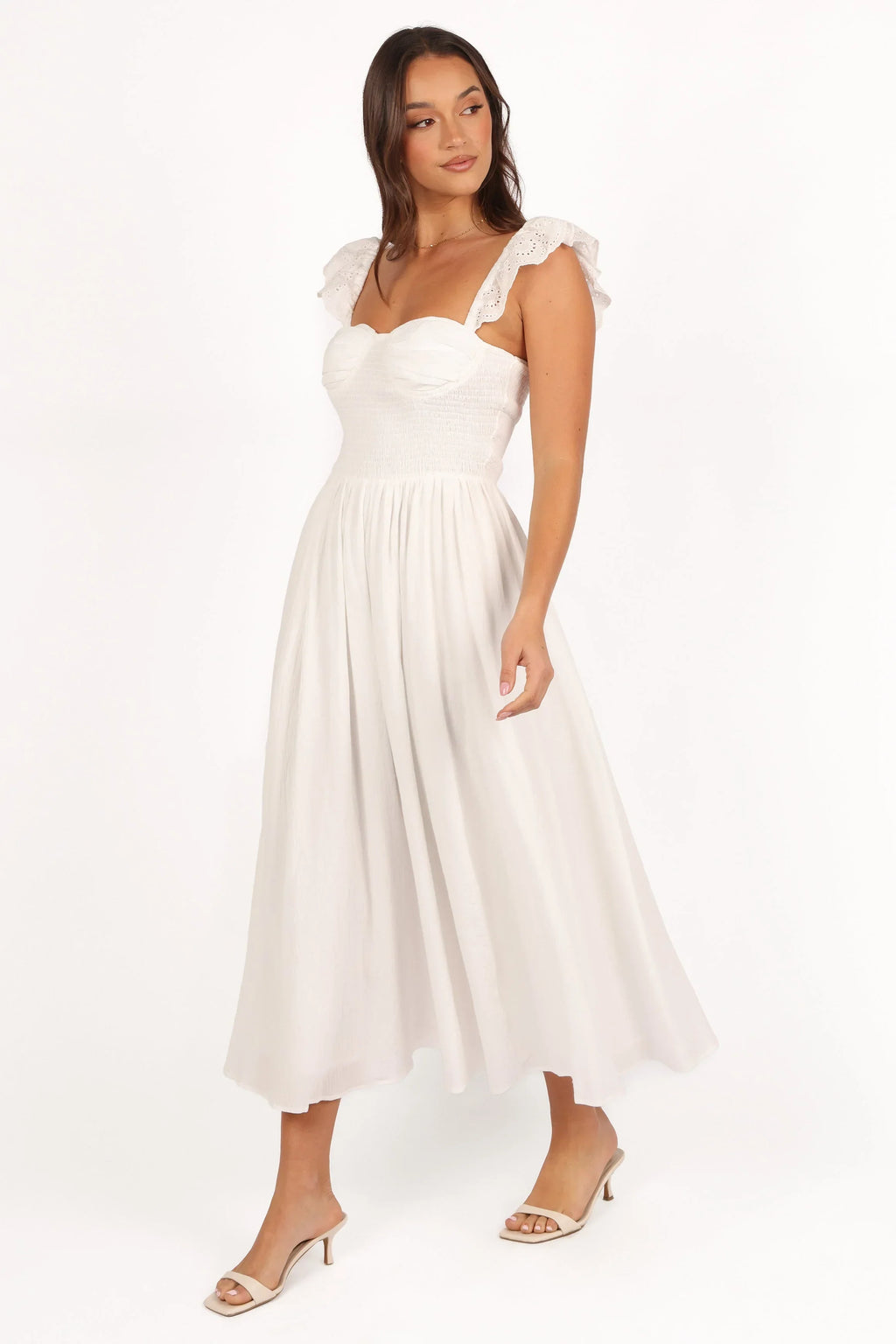 Robe mi-longue Webster – Blanc cassé