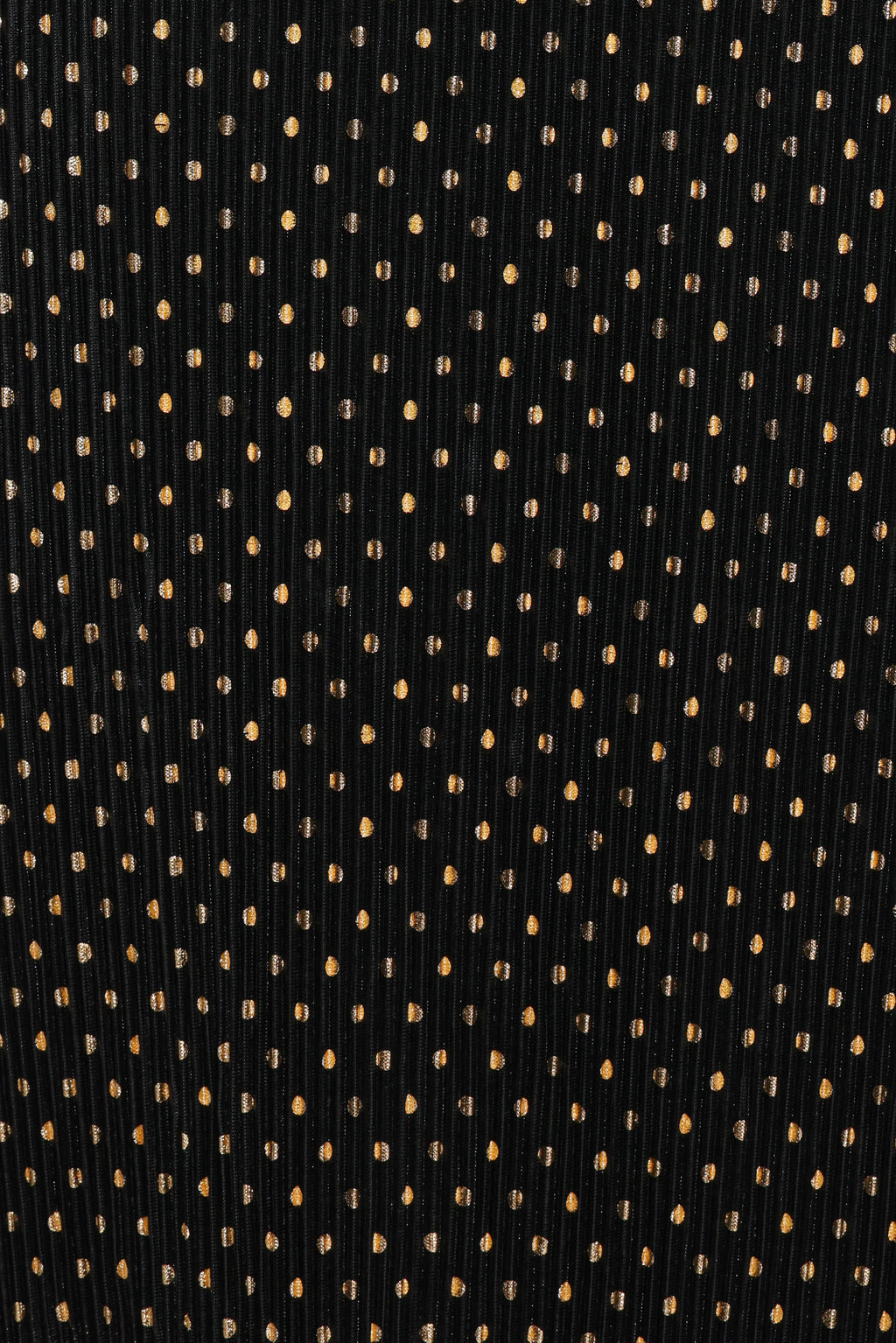 Robe longue Melody Plissée à Col Halter - Pois Dorés/Noirs
