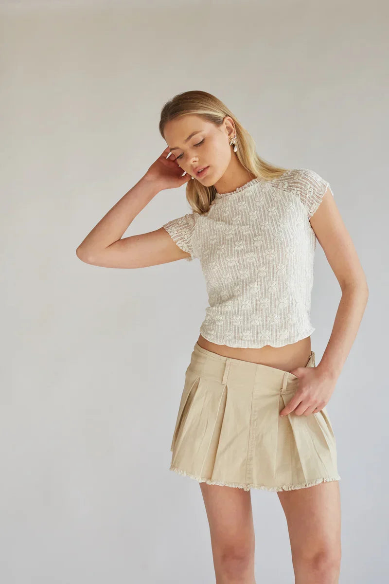 Mini-jupe-short plissée Aliyah