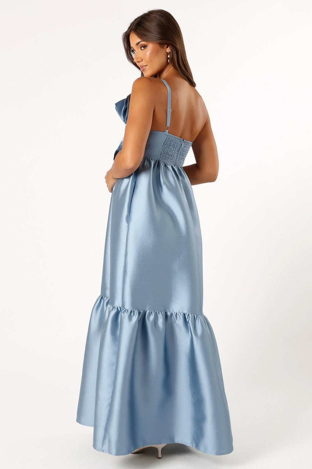 Robe longue Betina à nœud lavallière - Bleu
