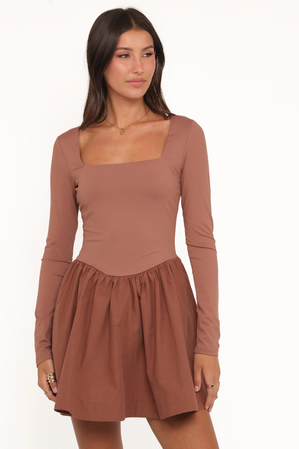 Mini-robe Sheena à manches longues - Mocha
