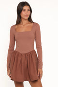 Mini-robe Sheena à manches longues - Mocha