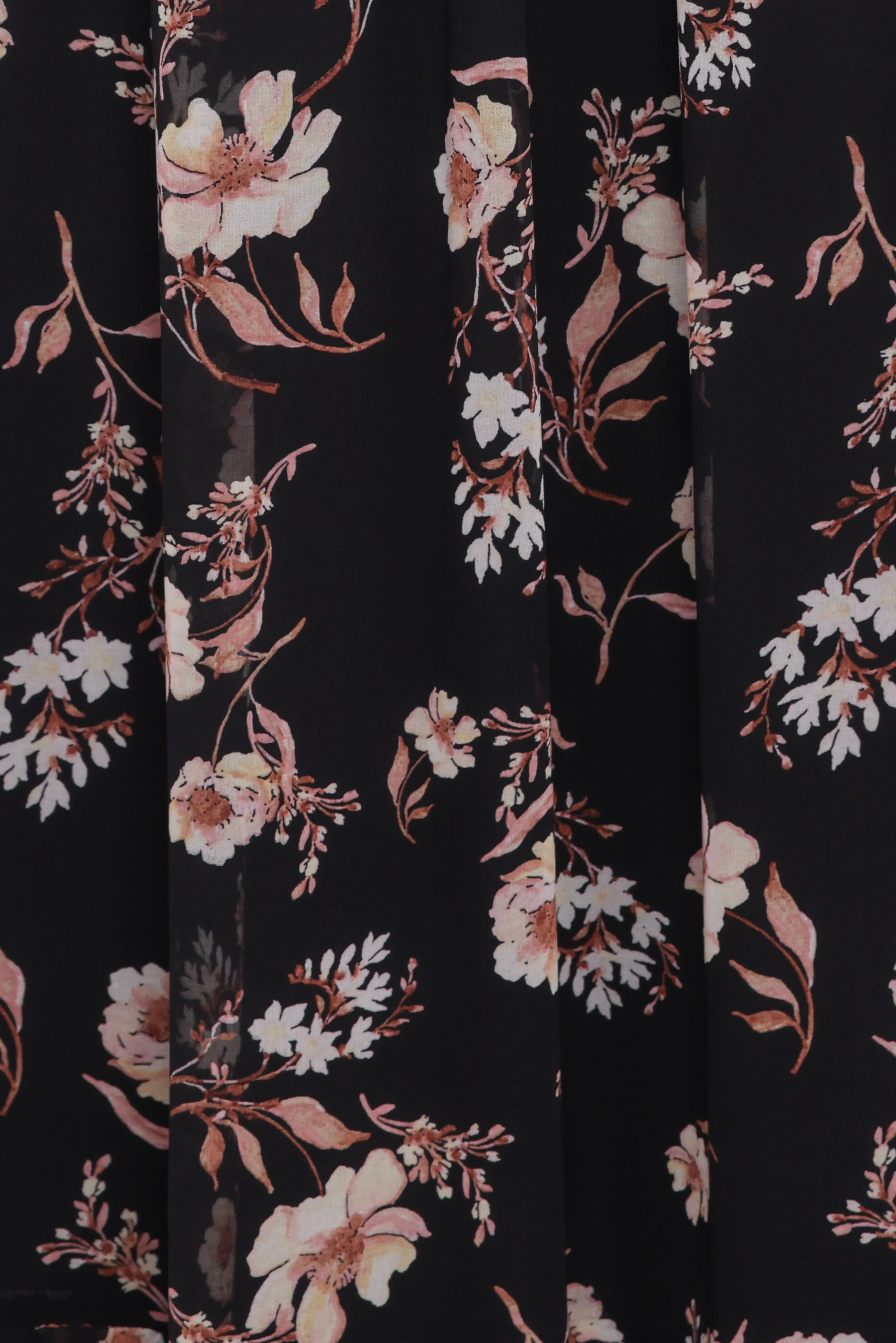 Evian Long Sleeve Maxi Dress - Black Floral