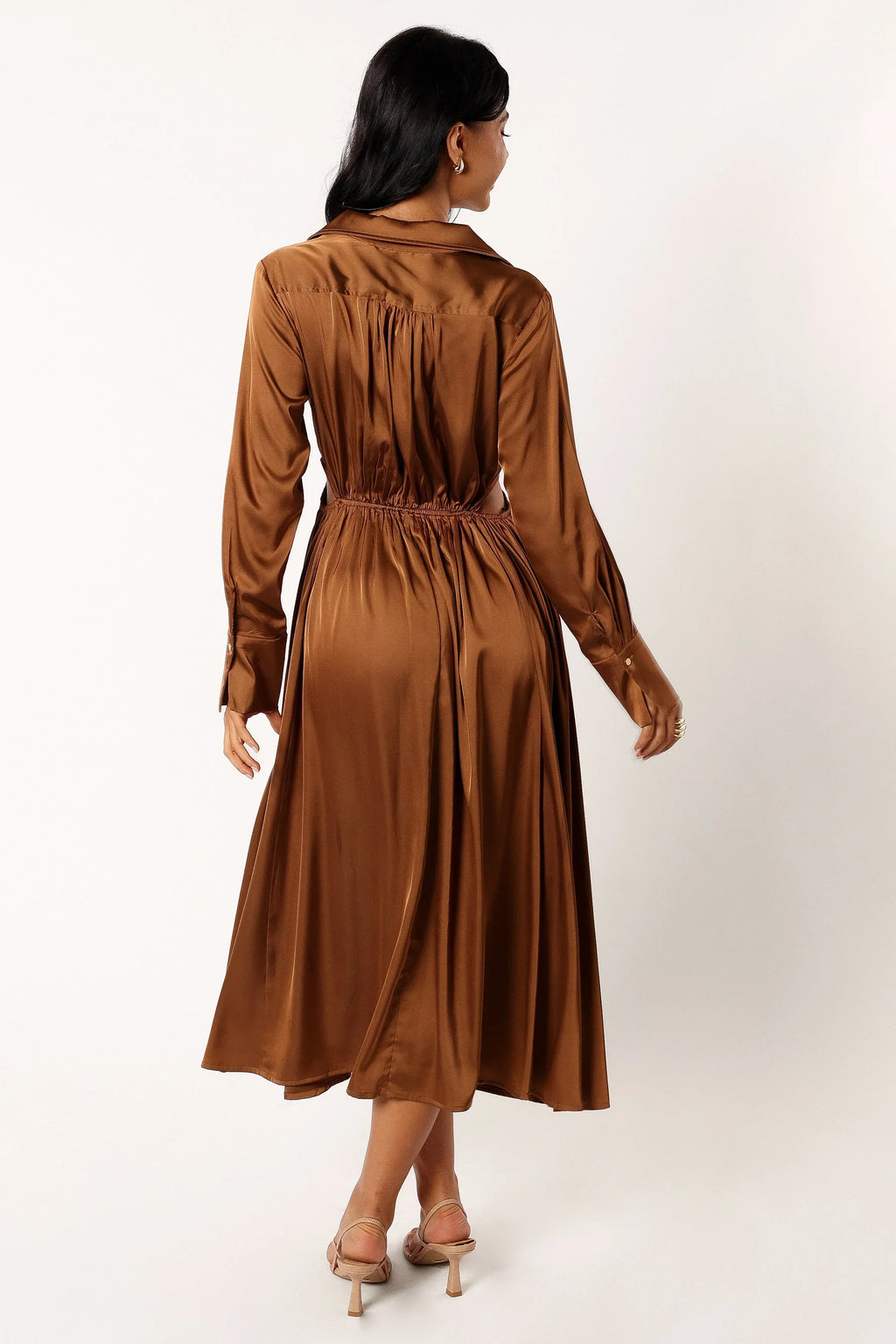 Robe midi manches longues Jett - Bronze