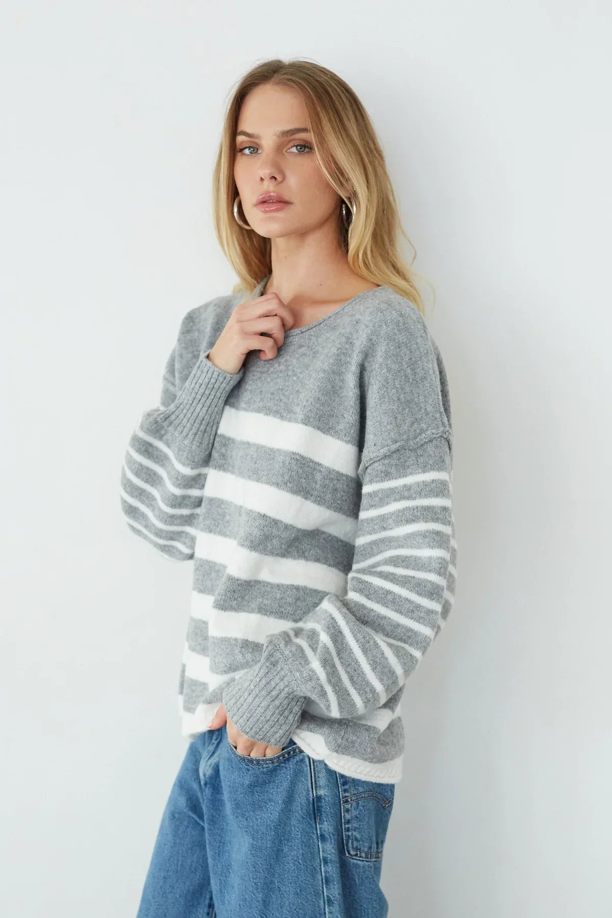 Pull oversize rayé Charlotte