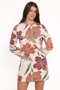 Mini-robe Elanira - Motif floral d'automne