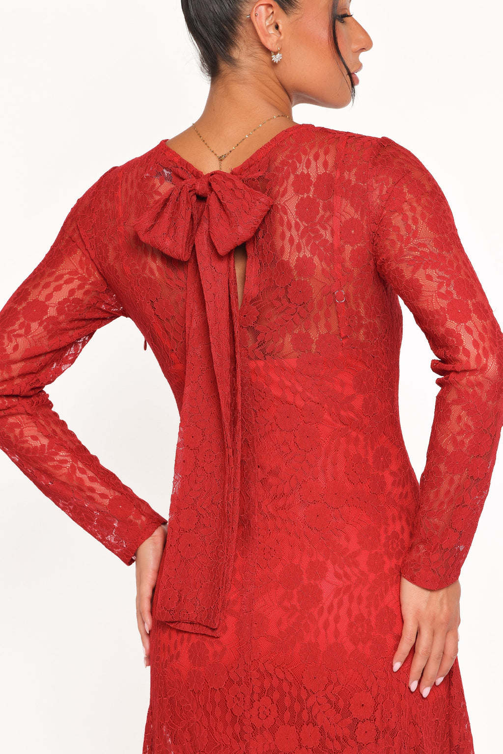 Robe longue Keani à manches longues - Rouge