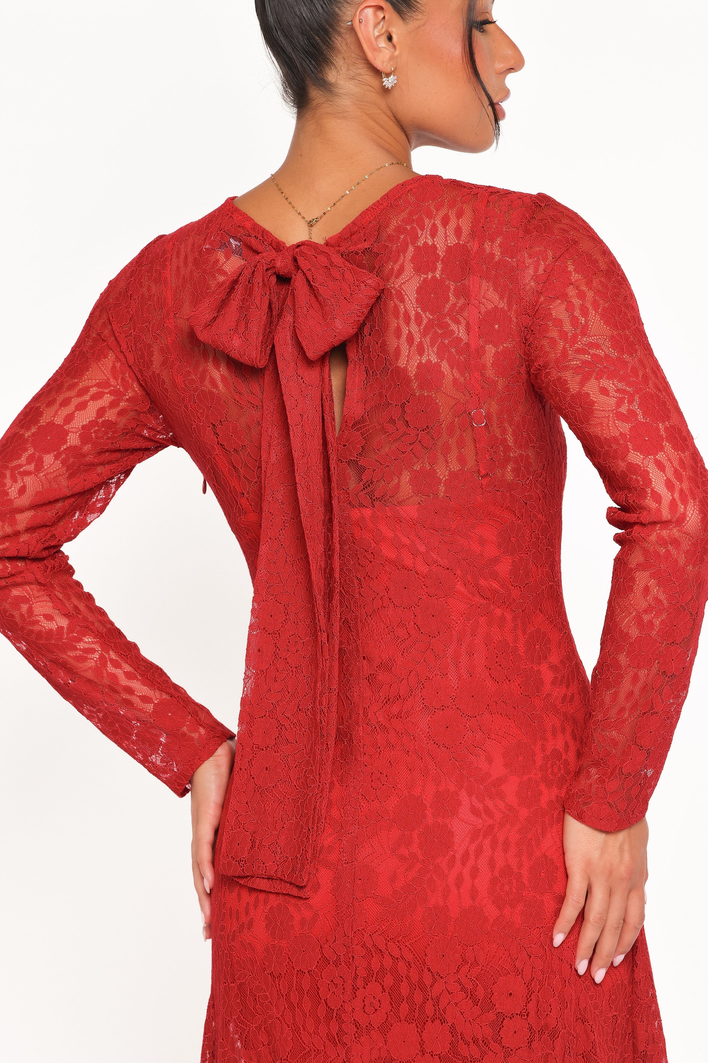 Robe longue Keani à manches longues - Rouge