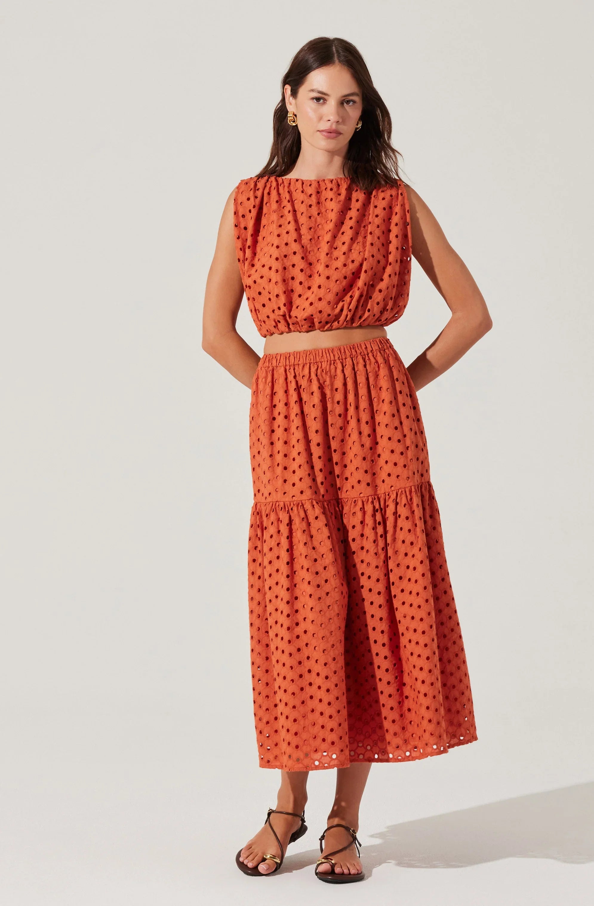Nalley Eyelet Midi Skirt