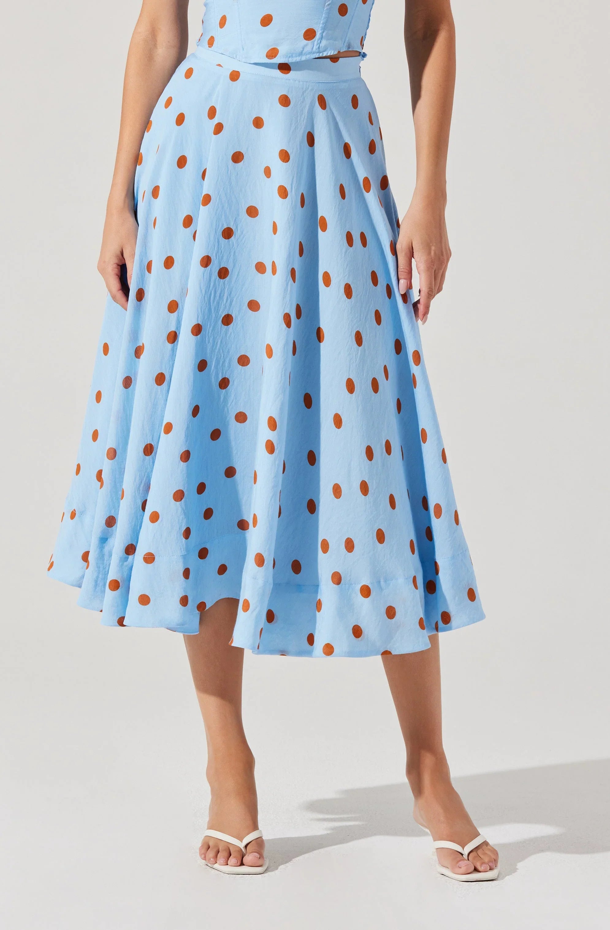 Janie Polka Dot Midi Skirt