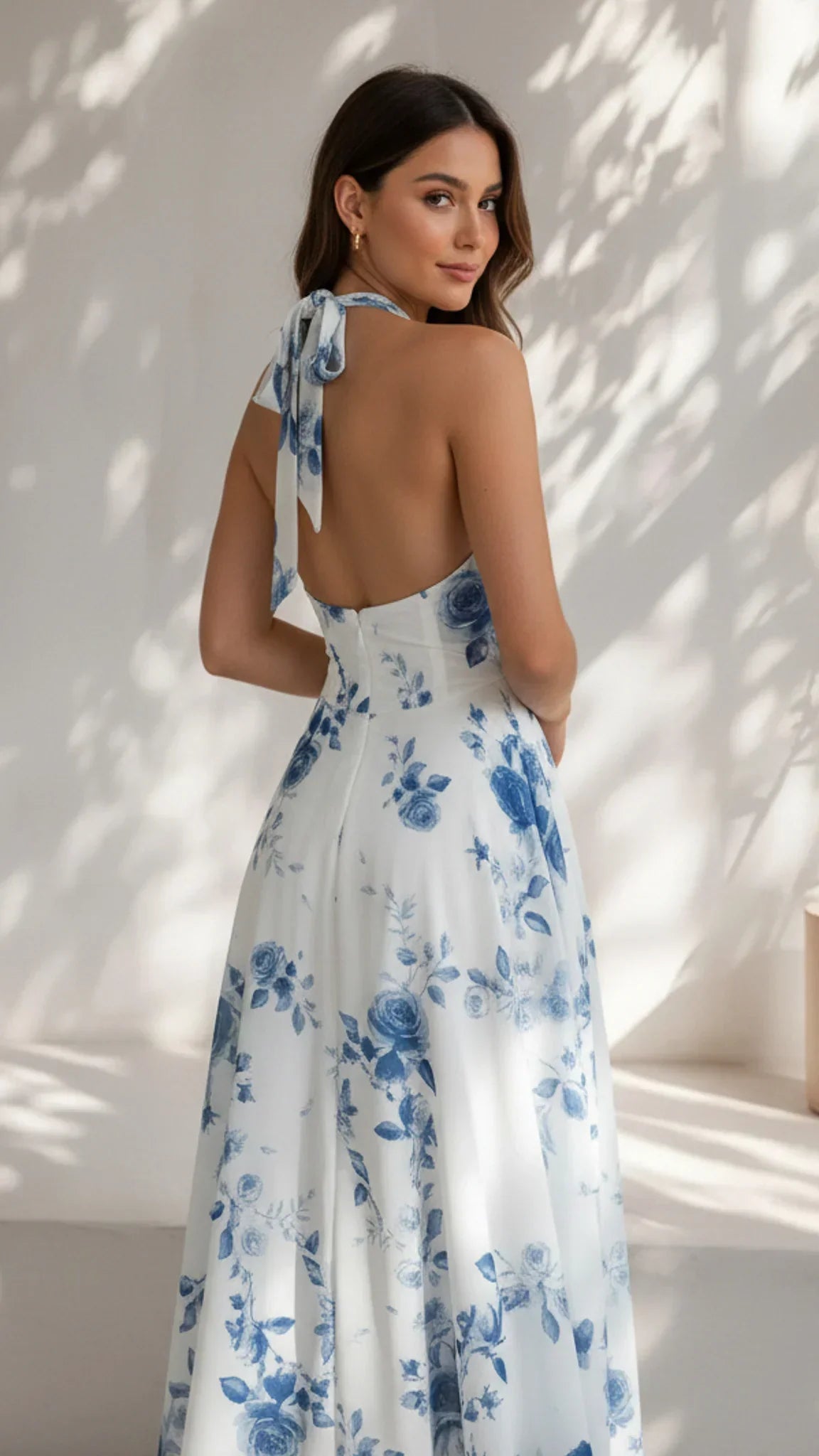 Robe midi fleurie dos nu Maribel