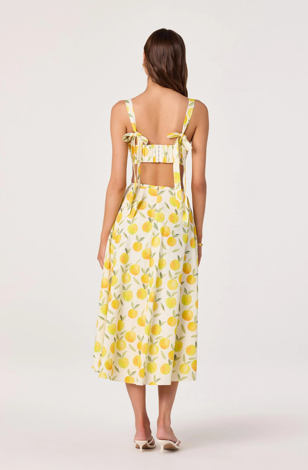 Myria Print Linen A-Line Midi Skirt