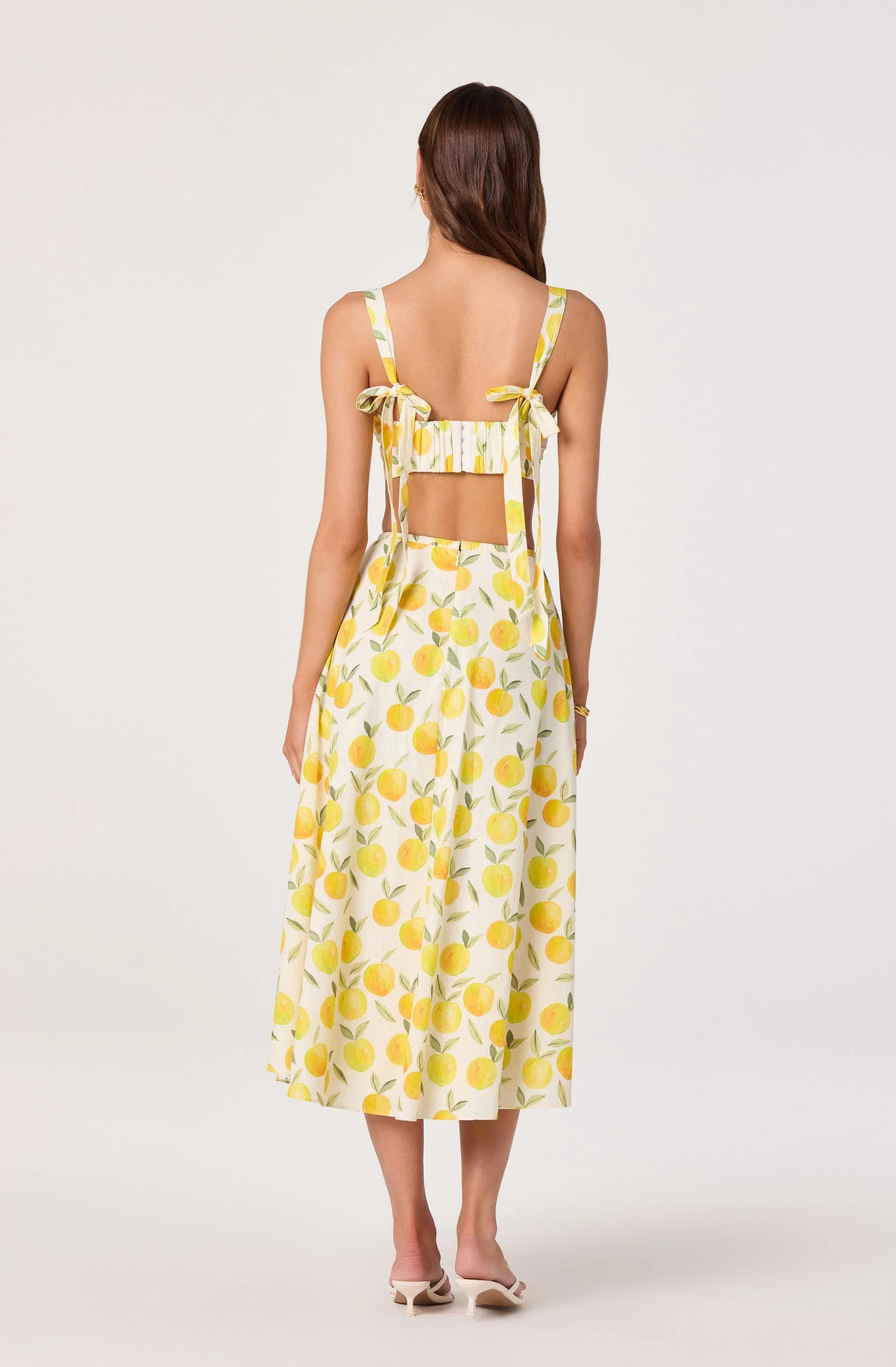 Myria Print Linen A-Line Midi Skirt