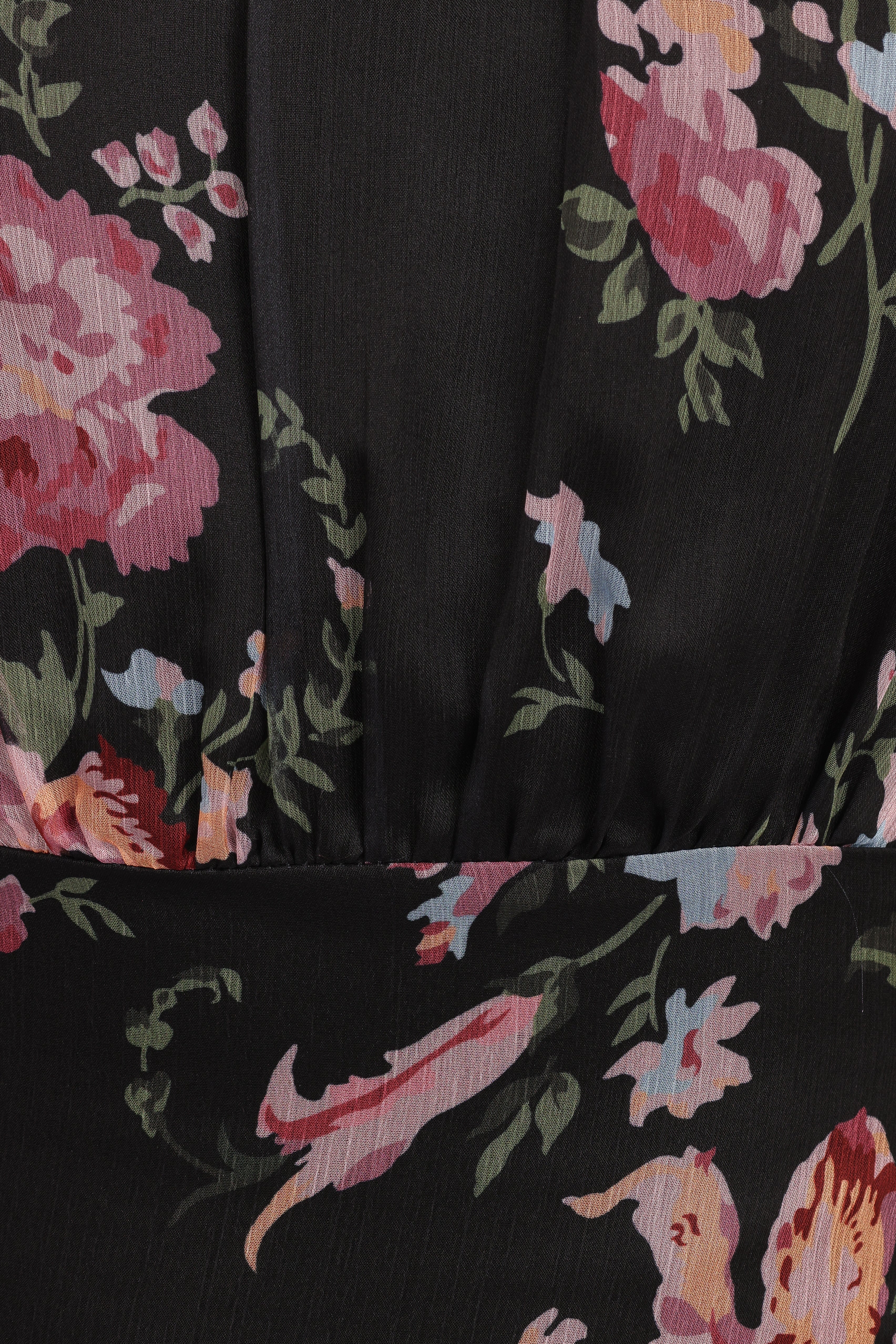 Robe longue Eden - Imprimé floral noir