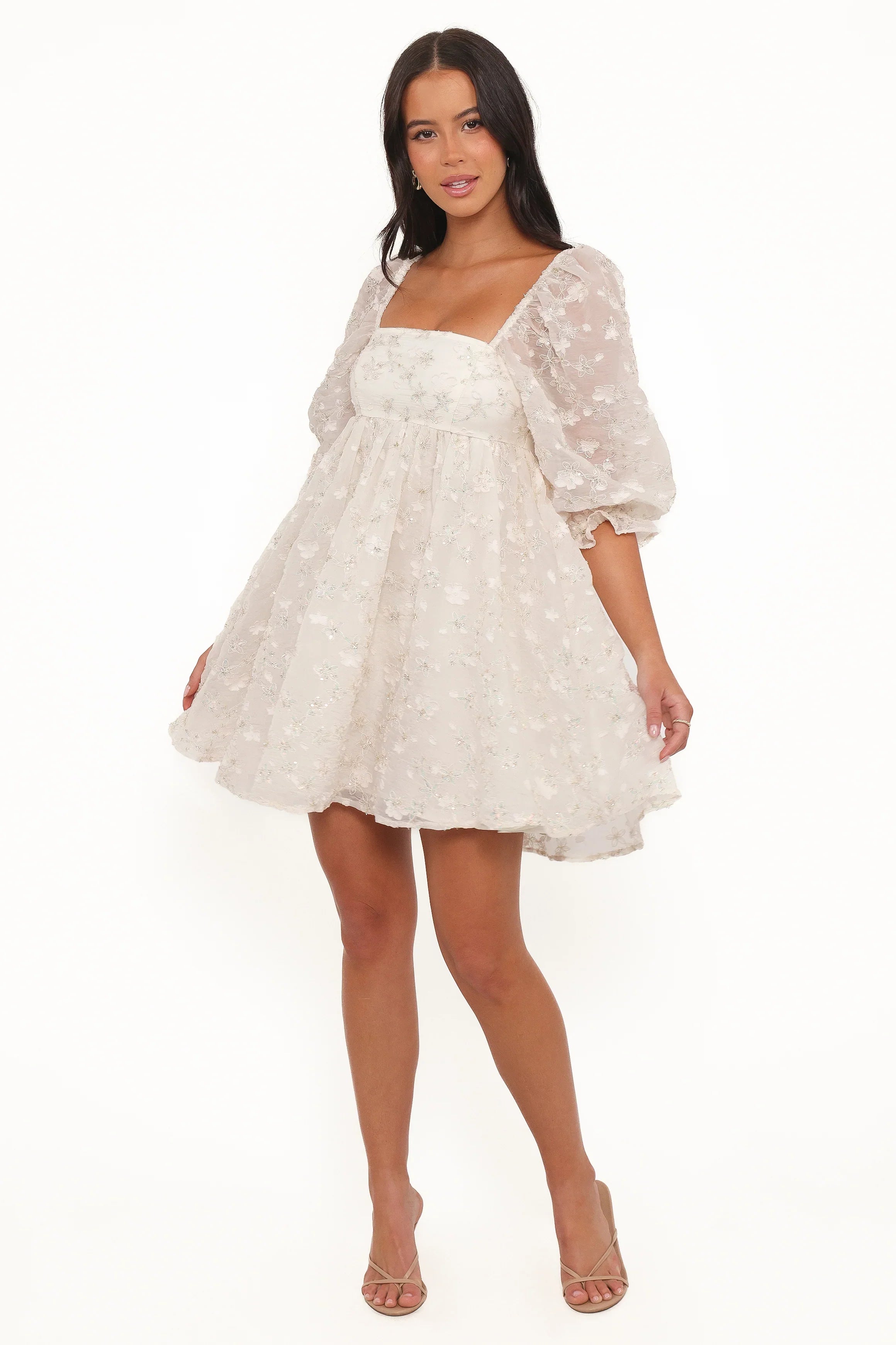 Mini-robe Lillan - Paillettes ivoire