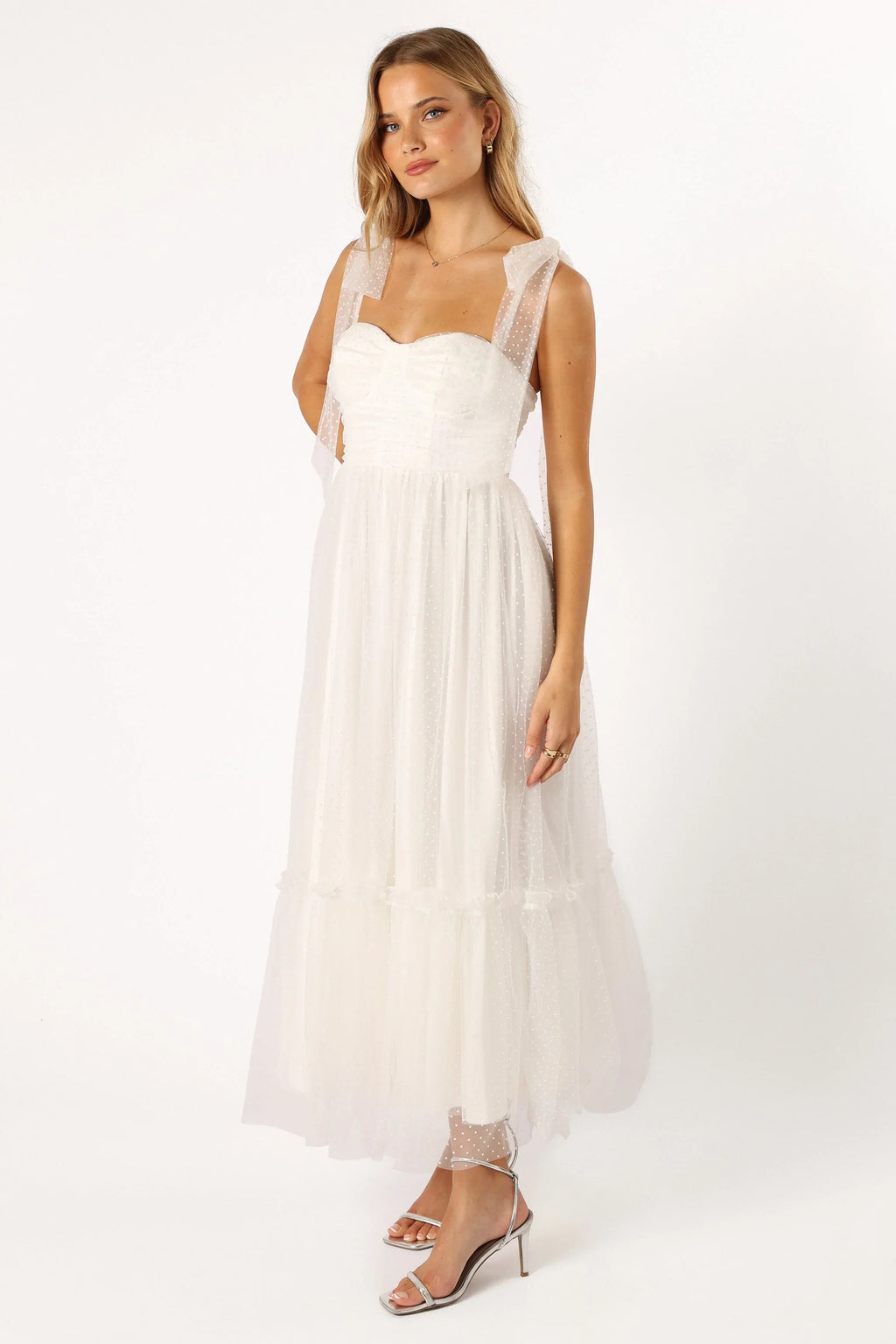 Robe midi Flore - Blanc cassé