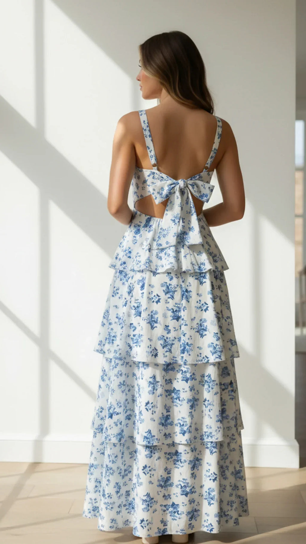 Luciana Tiered Floral Midi Dress