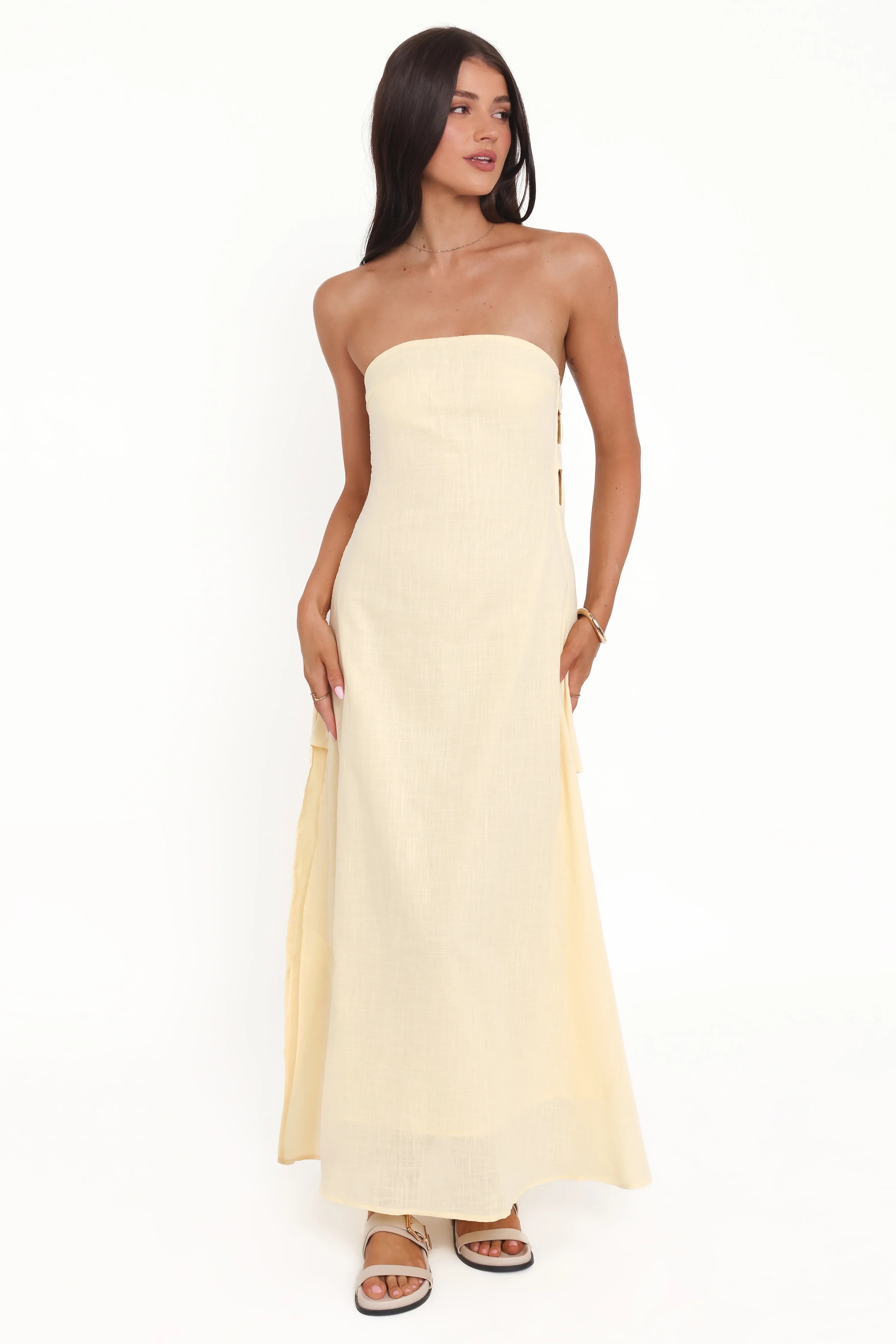 Cyrus Strapless Maxi Dress - Butter Yellow