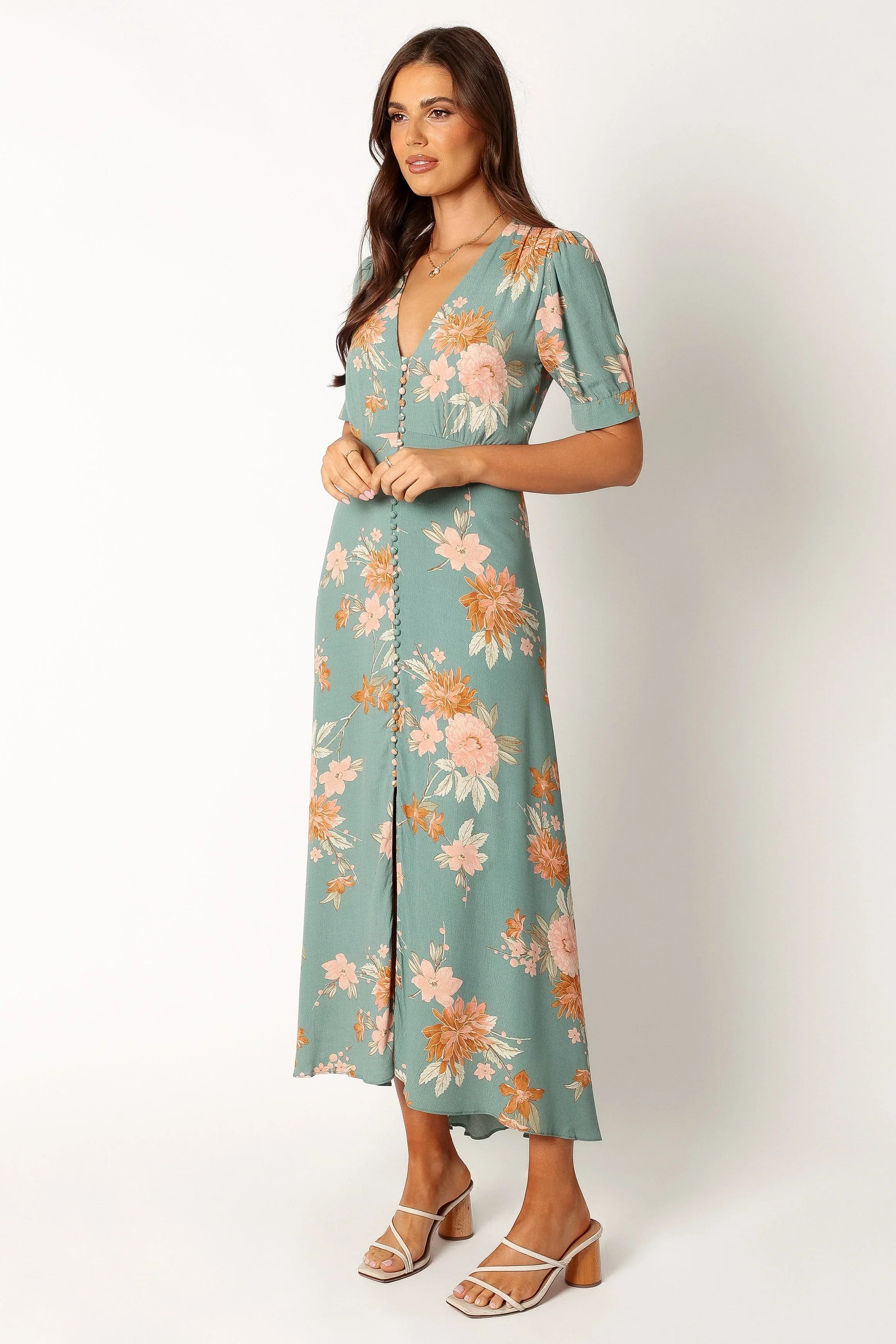Robe midi Frampton - Bleu floral