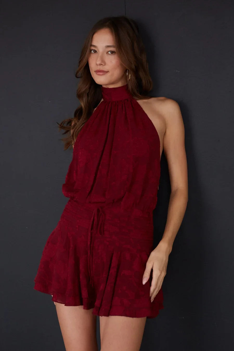 Mini-robe-combishort texturée Yaz