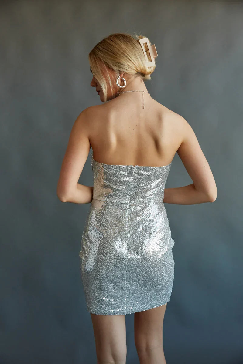 Mini-robe bodycon corset à sequins Karina