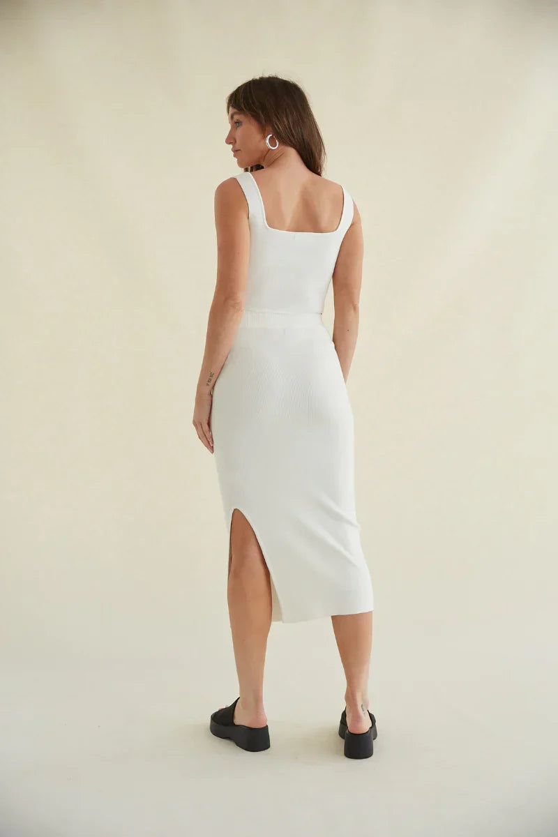 Jupe midi en maille taille haute Jacqueline