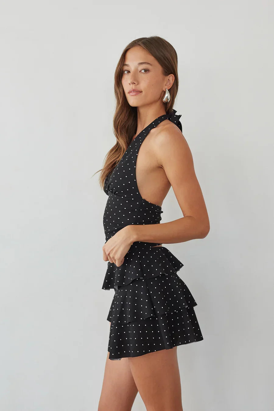 Mini-jupe short volantée à pois Gracie