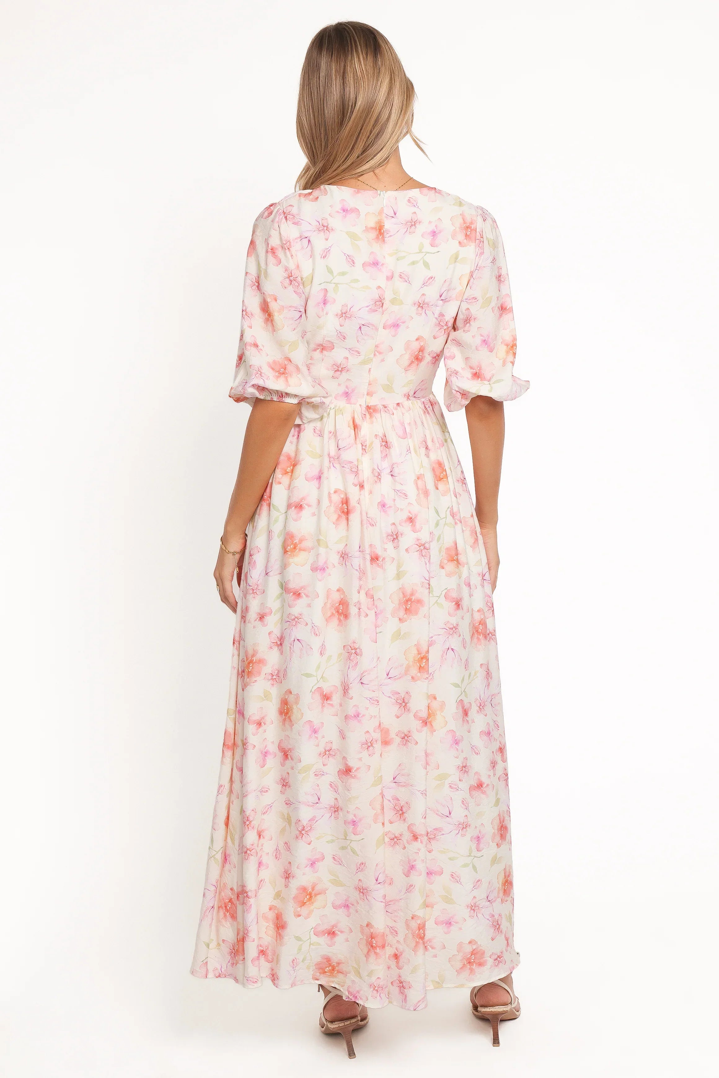 Robe longue Andara – Imprimé floral blanc