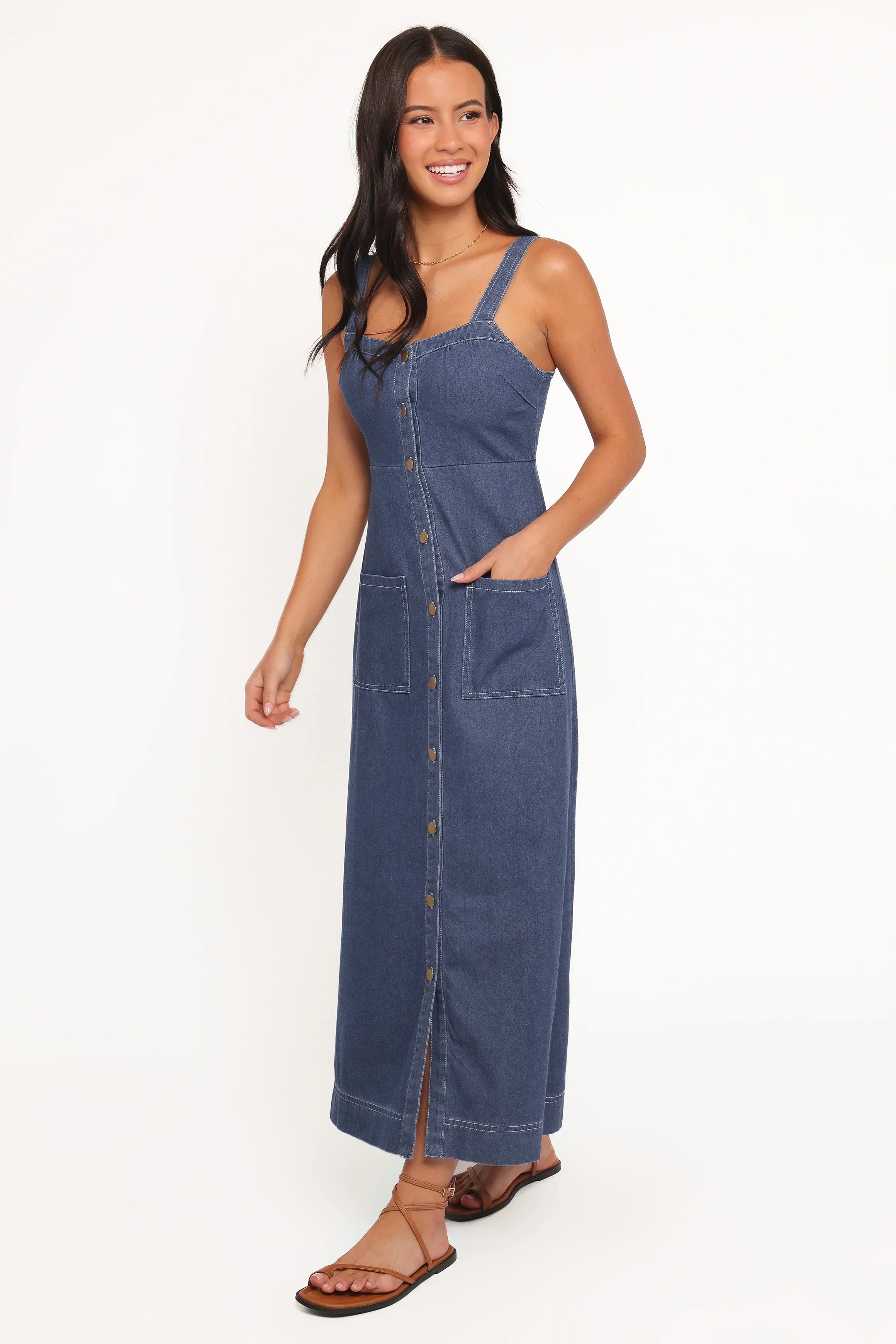 Robe midi Bettie en jean bleu moyen