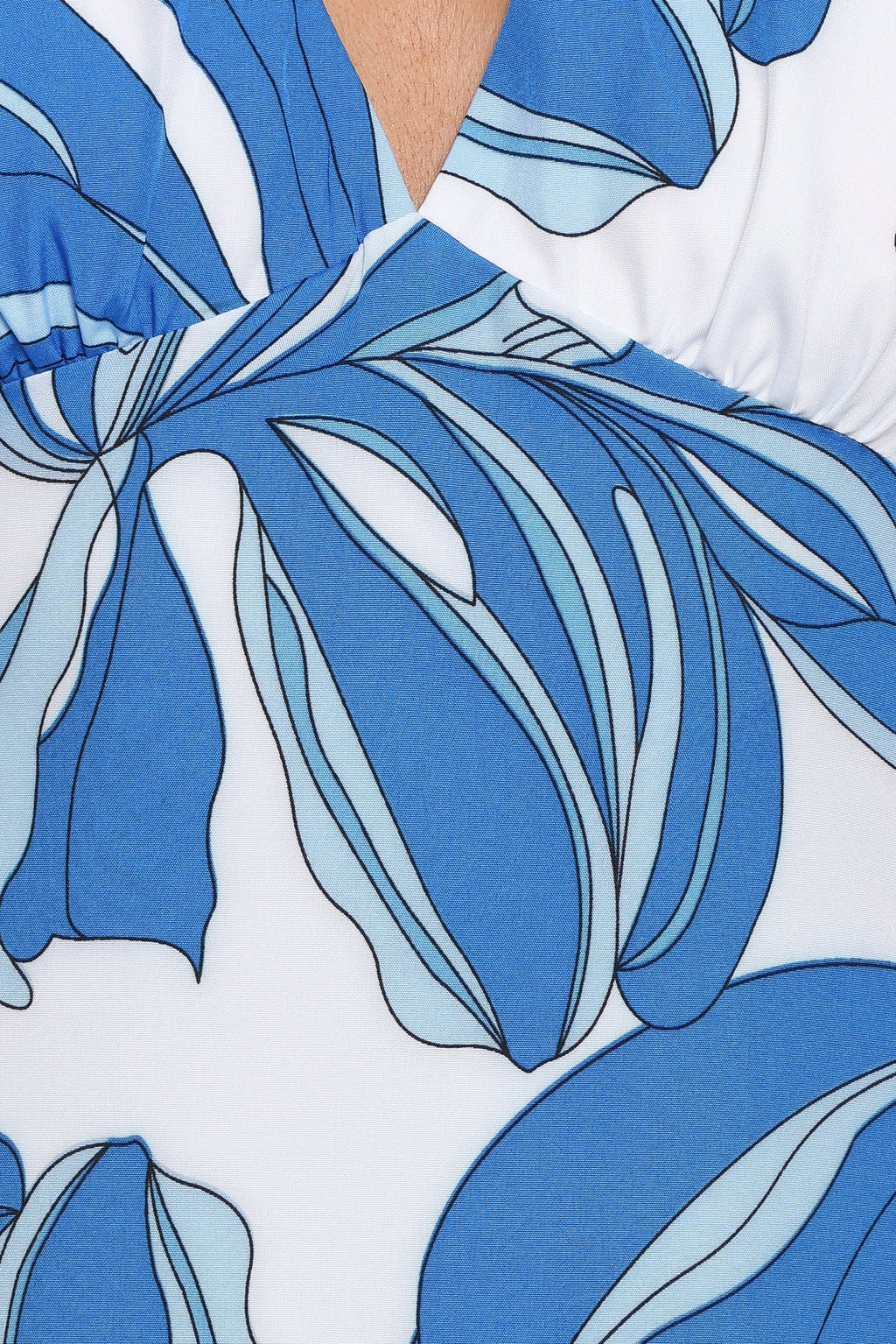 Minyama Halterneck Mini Dress - Blue Palm