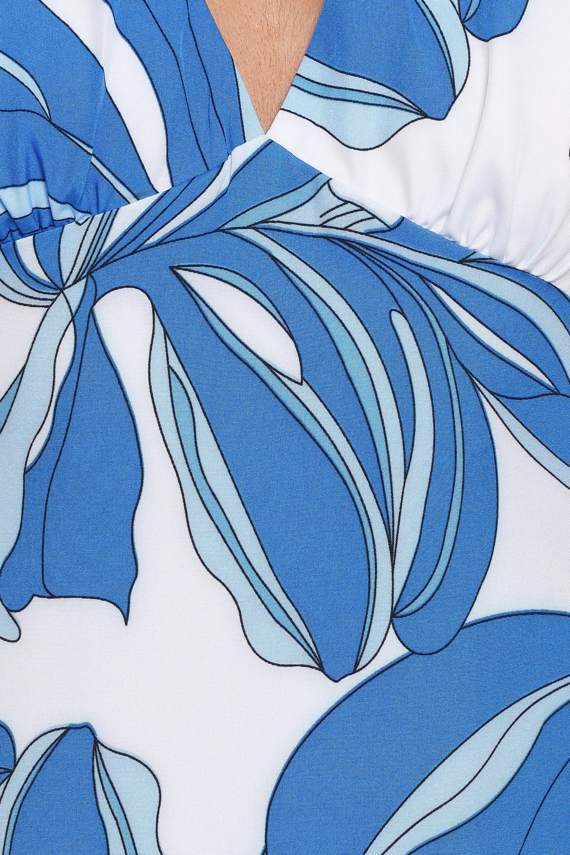 Minyama Halterneck Mini Dress - Blue Palm
