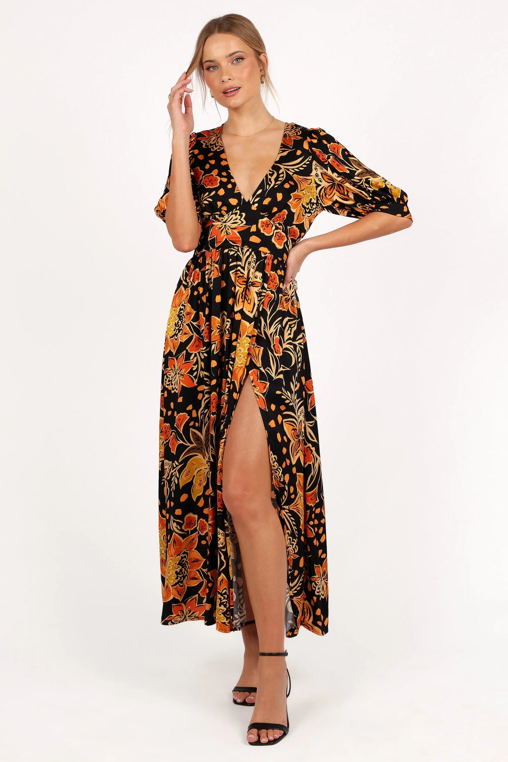 Robe midi Nadalyn - Noir/Multicolore