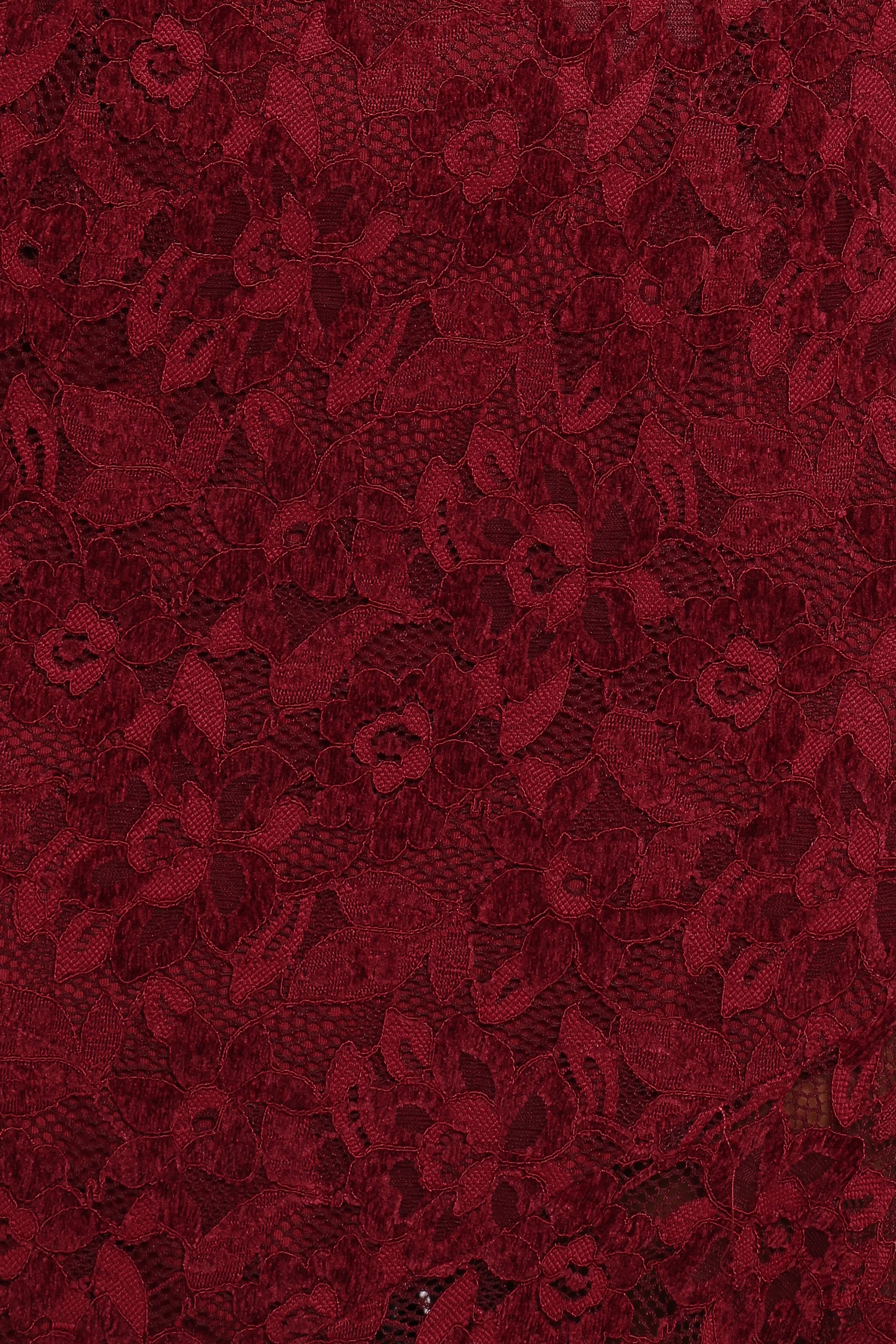 Lorde Midi Dress - Burgundy Lace